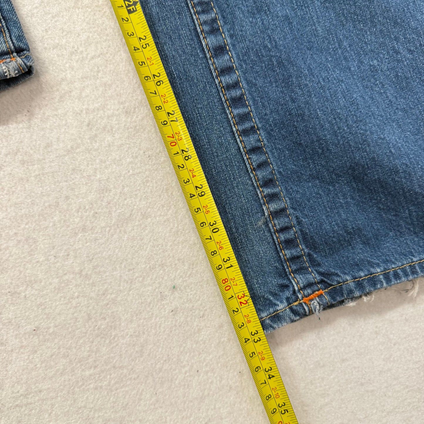True Religion Men Blue Denim Straight Jeans Signature Horseshoe Pockets Waist 38