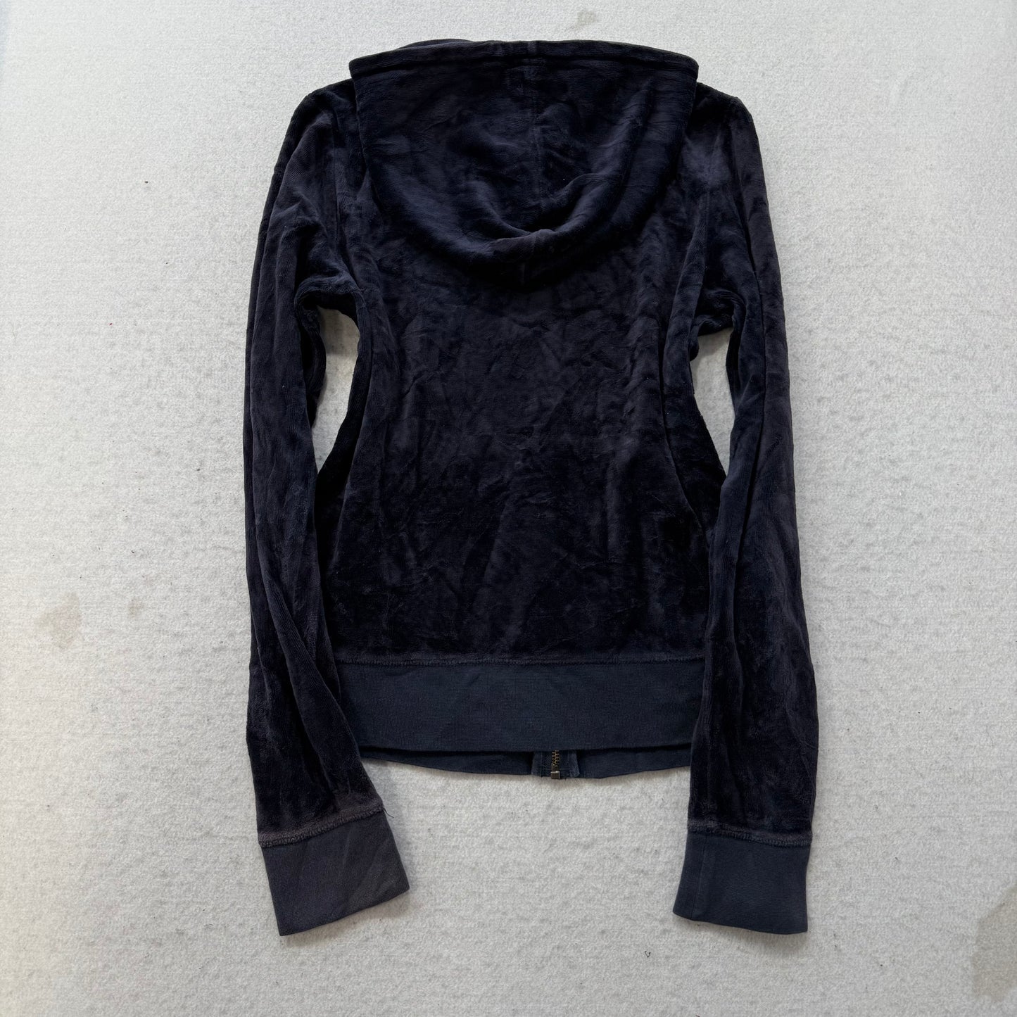Juicy Couture Women's Navy Velour Hoodie & Drawstring Pant Tracksuit Set Size M
