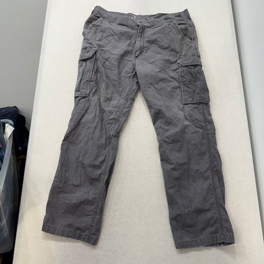 Carhartt Gray Cotton Cargo Pants Zipper Pockets Utility Workwear Size 40x32