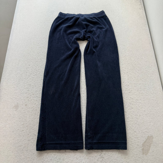Juicy Couture Womens Navy Blue Terry Cloth Wide Leg Track Pant Drawstring Size M