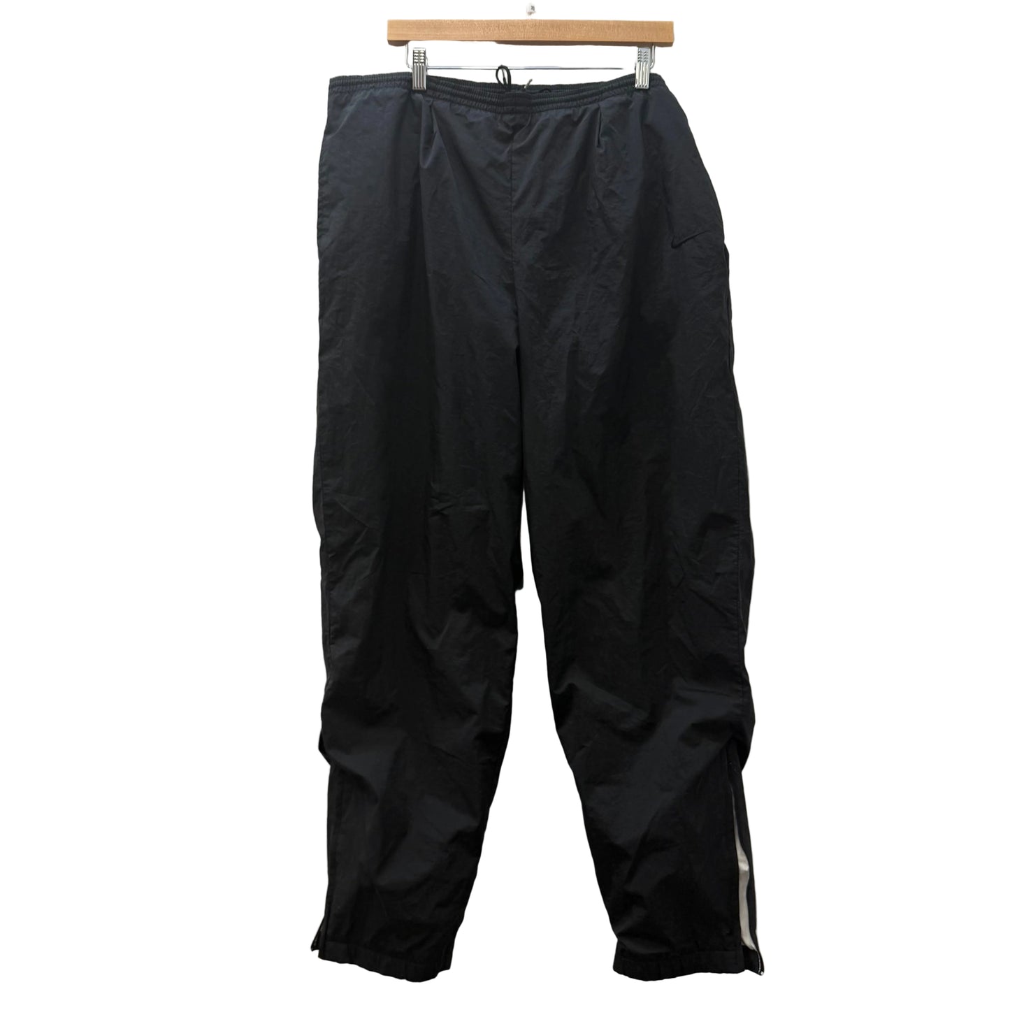 Nike Men's Black Straight Leg Track Pant Zippered Hem Pocket Performance Size L