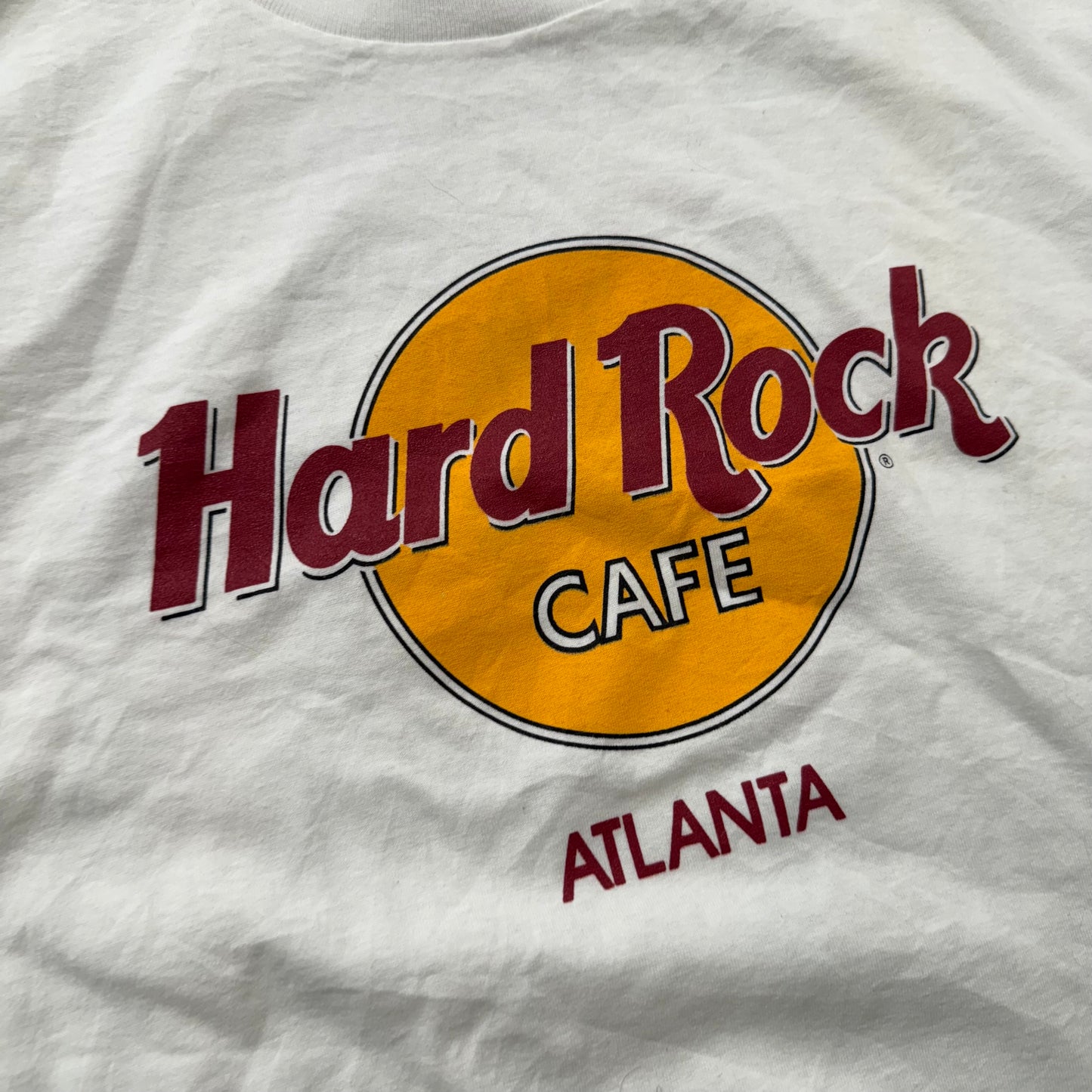 Hard Rock Cafe White 100% Cotton T-Shirt Short Sleeves Crewneck Logo Size XL