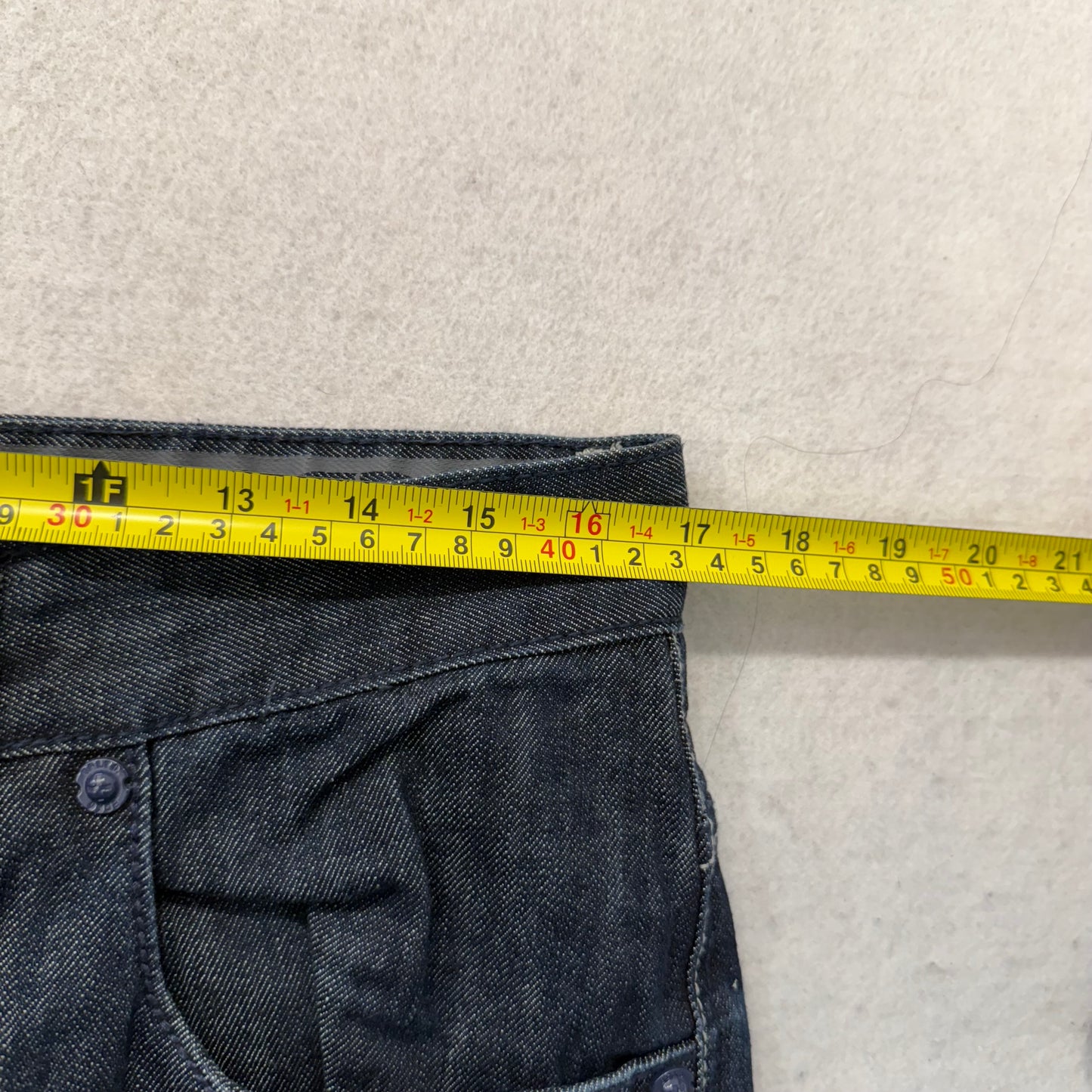 Ecko Unltd Men's Dark Indigo Raw Denim Wide Leg Baggy Jeans Streetwear Size 34