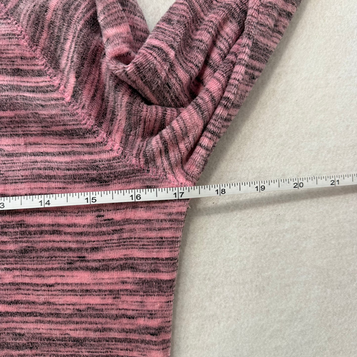 Vintage Juicy Couture Women's Heathered Pink Gray Velour Full Zip Hoodie Size S
