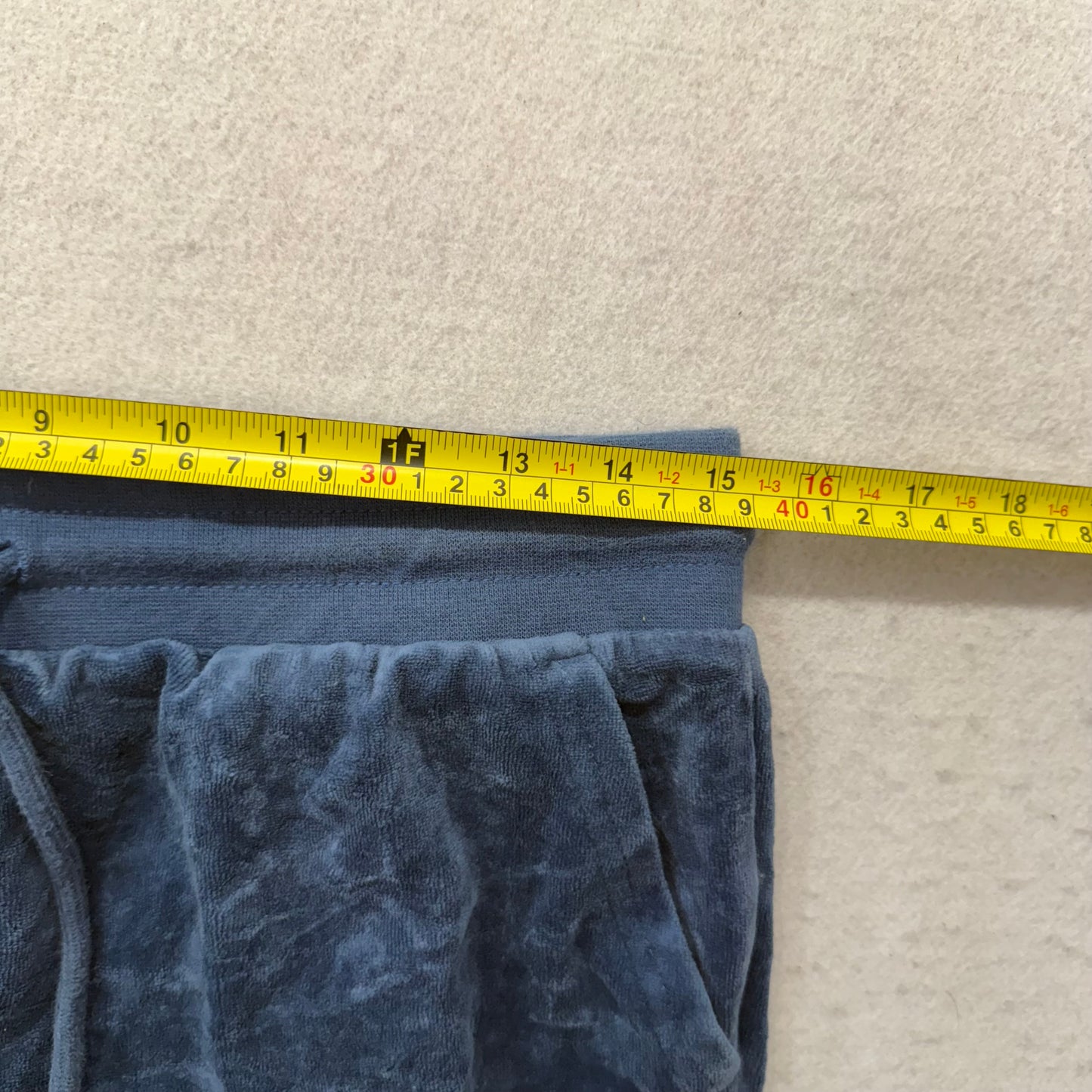 Juicy Couture Women's Slate Blue Velour Flared Track Pant Drawstring Y2K Size M