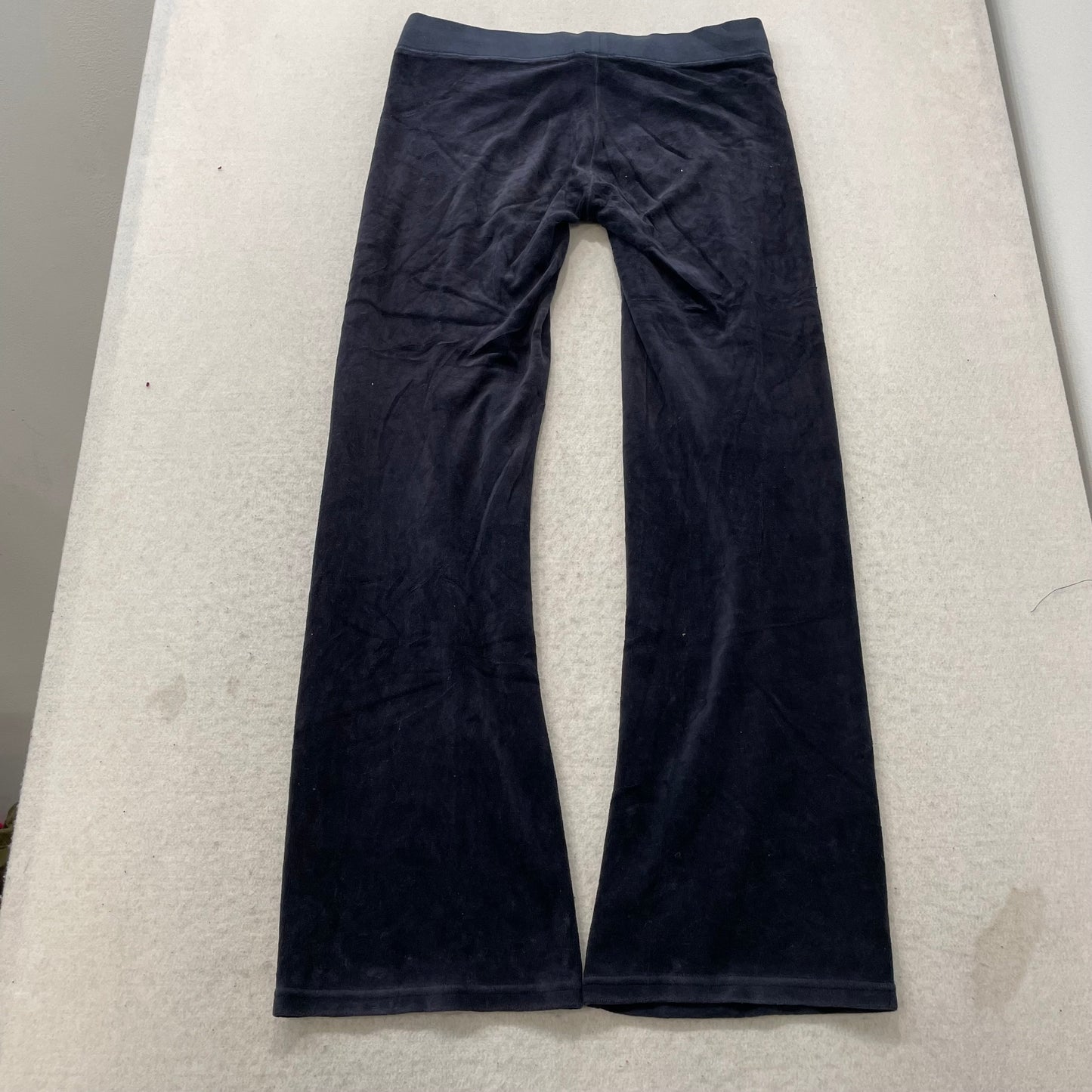 Vintage Juicy Couture Women's Deep Purple Velour Flared Track Pants Logo Size S