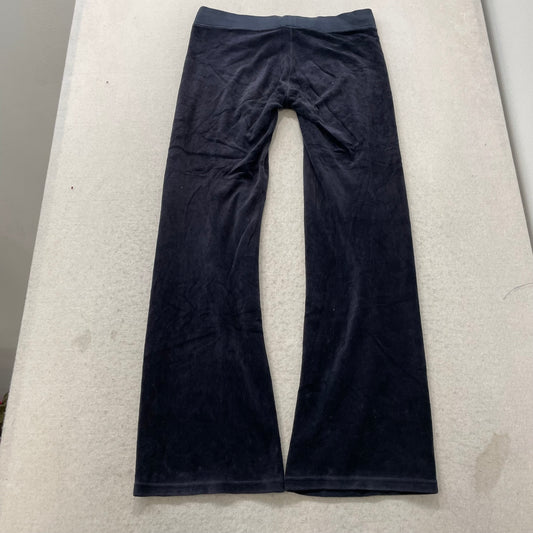 Vintage Juicy Couture Women's Deep Purple Velour Flared Track Pants Logo Size S