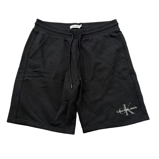 Calvin Klein Mens Black Fleece Sweatshorts Pockets Drawstring Logo Casual Size M