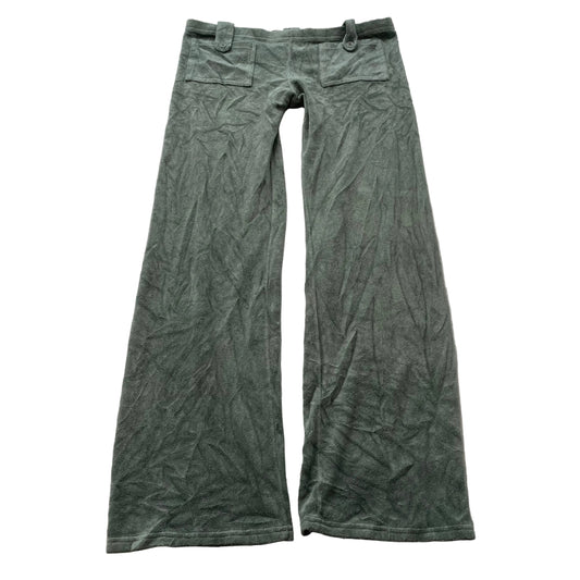 2003 Vintage Juicy Couture Women's Ebony Terry Cloth Track Pants Pockets Size L