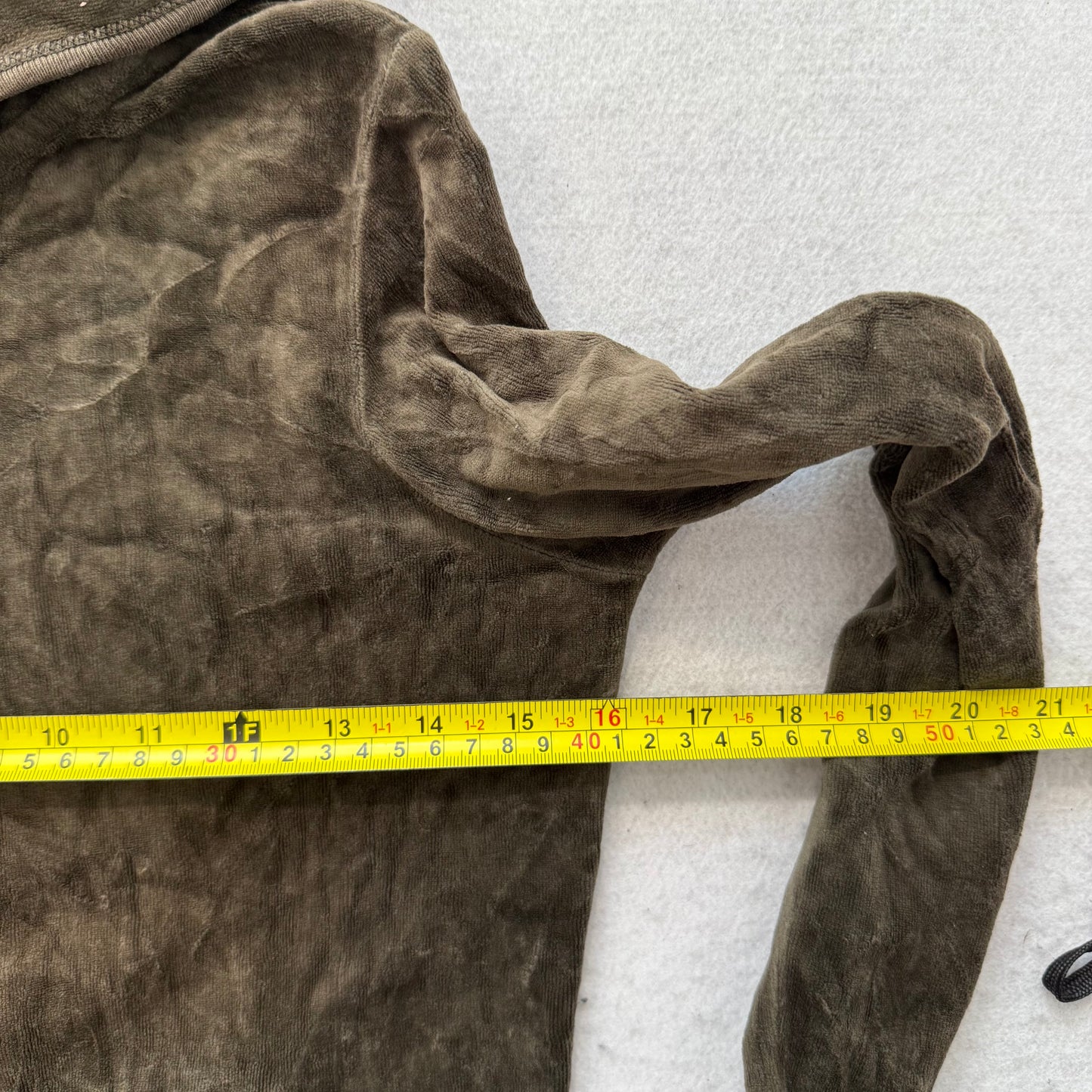 Juicy Couture “Scottie Dog” Women Olive Green Velour Full Zip Hoodie Logo Size M