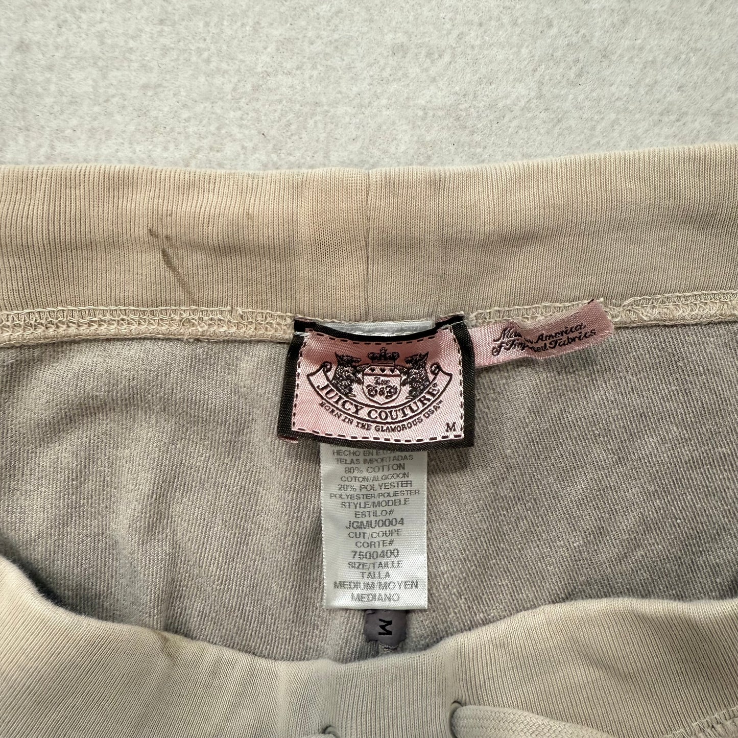 Vintage Juicy Couture beige terry flare pants size M