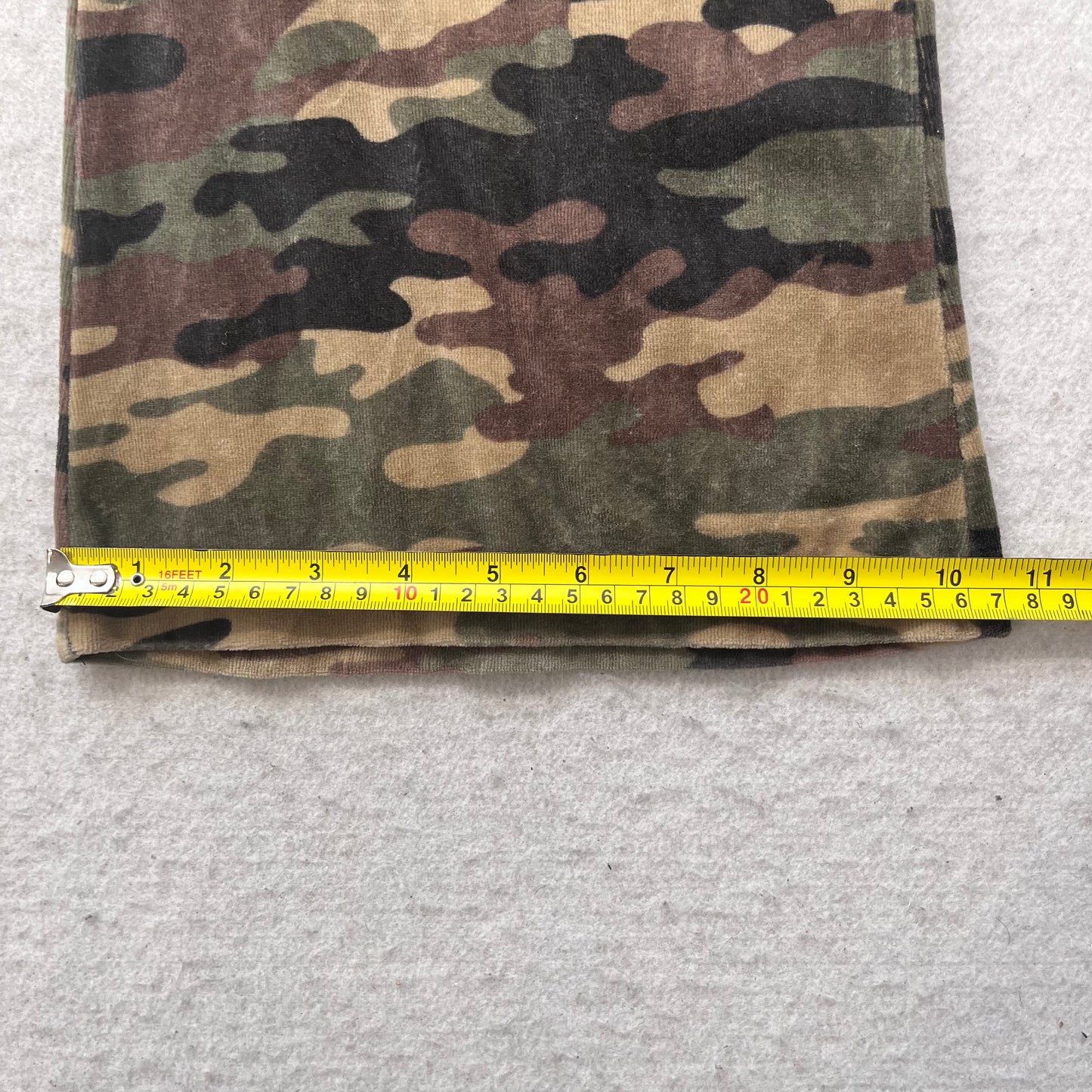 Vintage Juicy Couture Women's Camo Print Velour Flared Track Pant Pockets Size S