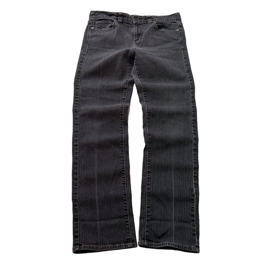 Calvin Klein Women's Black Straight Leg Denim Jeans Zip-Fly Pockets Size 31/12