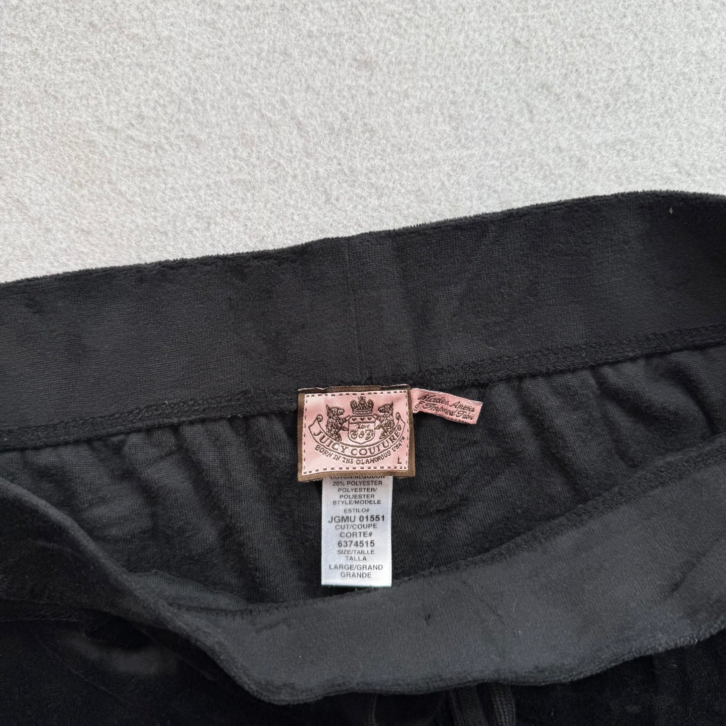 Vintage Juicy Couture Womens Black Velour Tracksuit Set Hoodie & Pant Y2k Size L