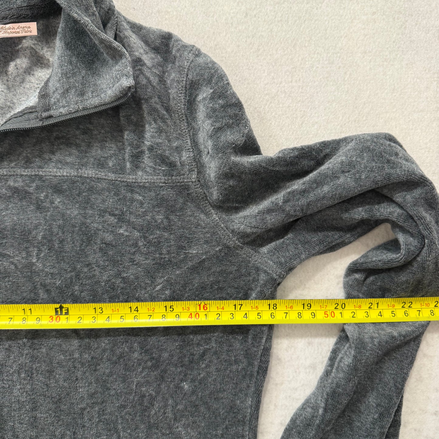 Juicy Couture Women's Gunmetal Velour Zip Up Track Jacket Loungewear Y2K Size M