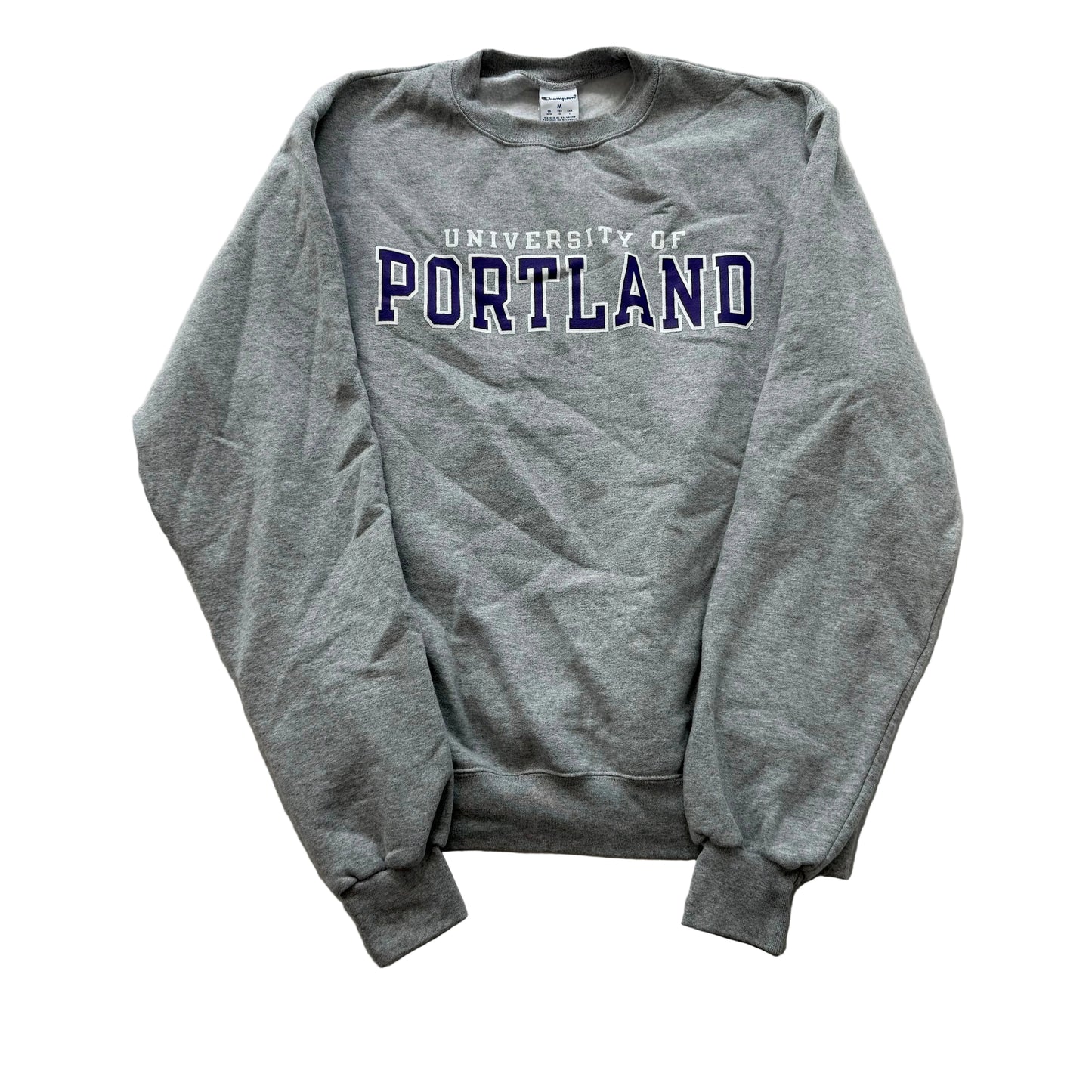 Champions Mens Heather Gray Cotton Collegiate Sweatshirt Crewneck Graphic Size M