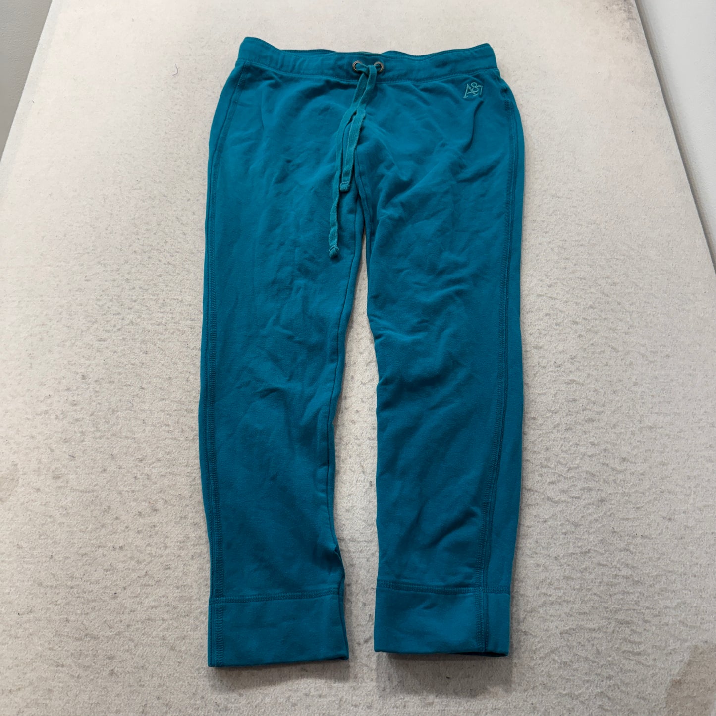 Aeropostale Women's Teal Blue Sweatpants Stretch Drawstring Loungewear Size M