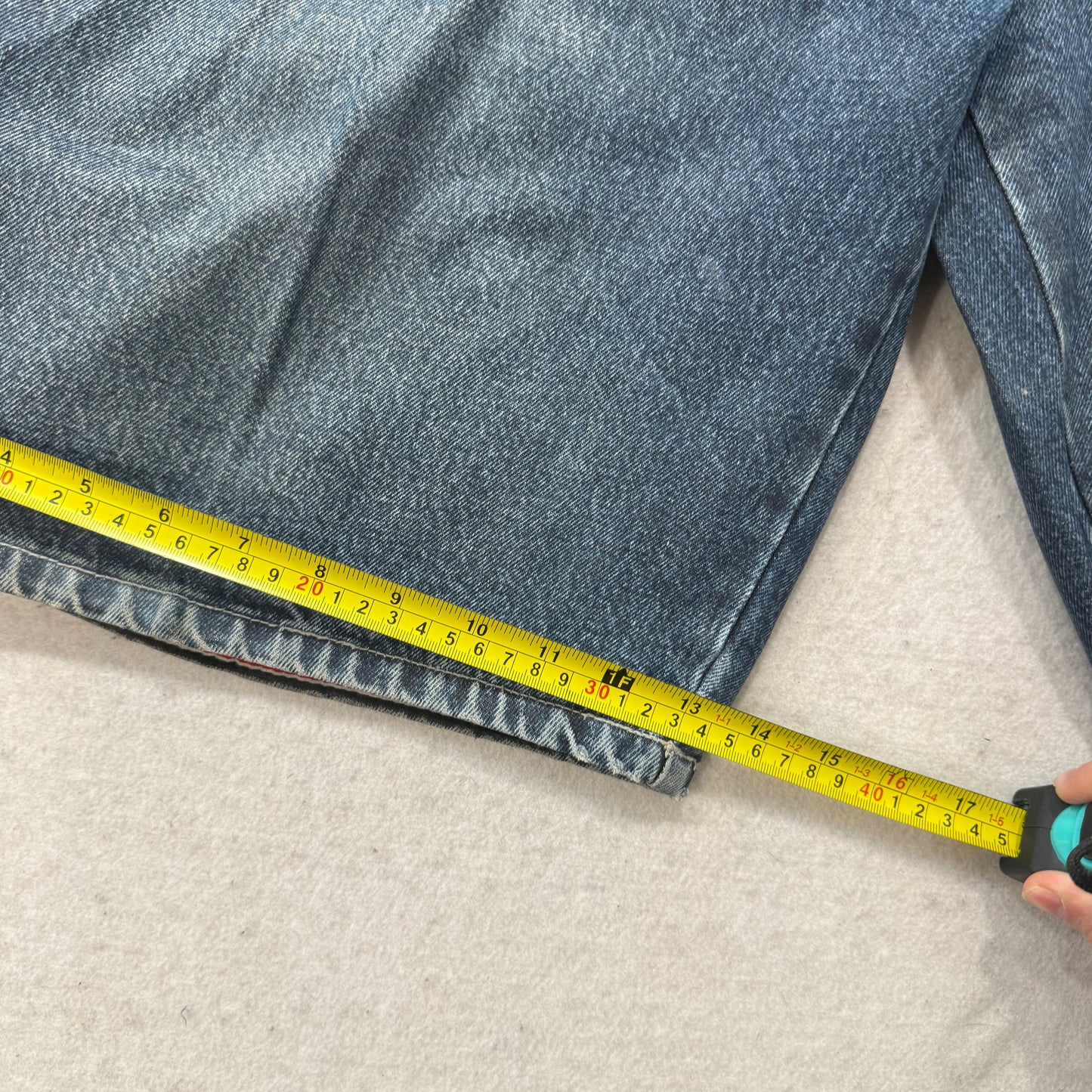 Ecko Unltd Men's Medium Blue Denim Baggy Carpenter Shorts Utility Pocket Size 42