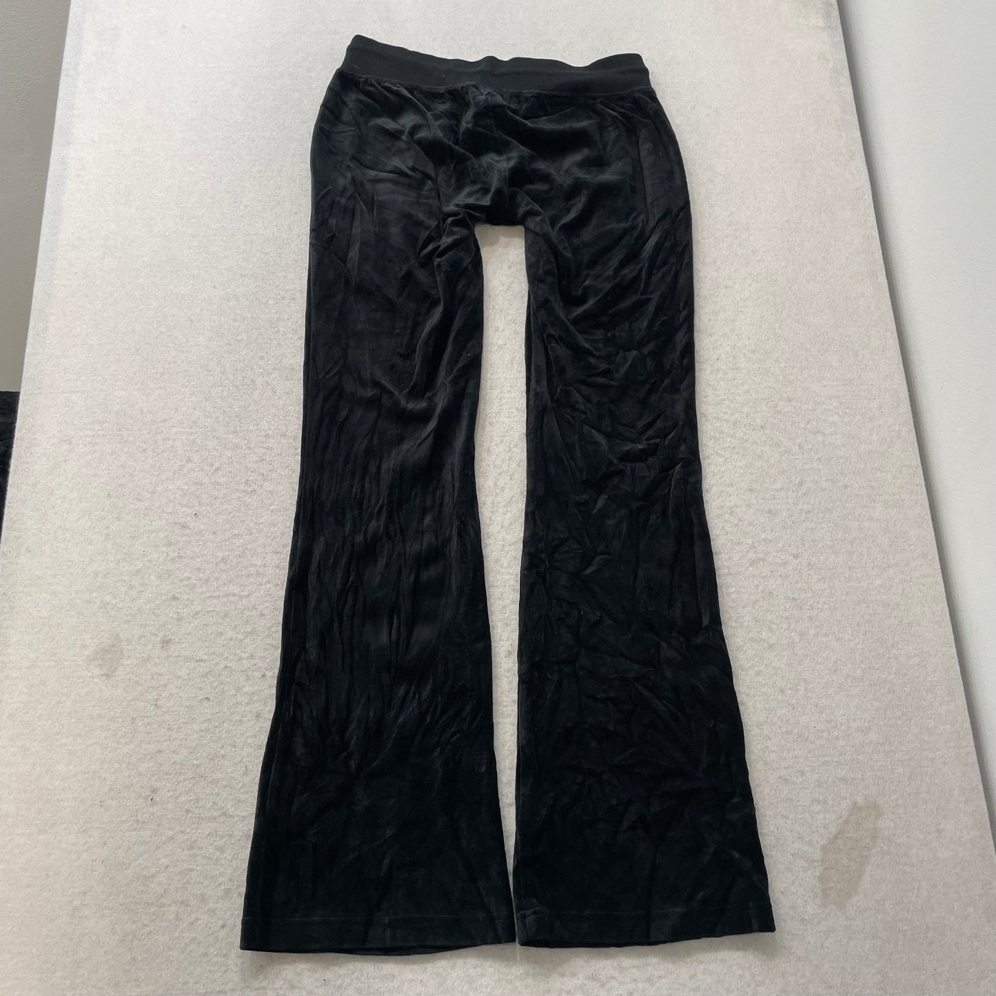 Juicy Couture Women's Black Velour Tracksuit Set Hoodie & Flared Pant Y2k Size M