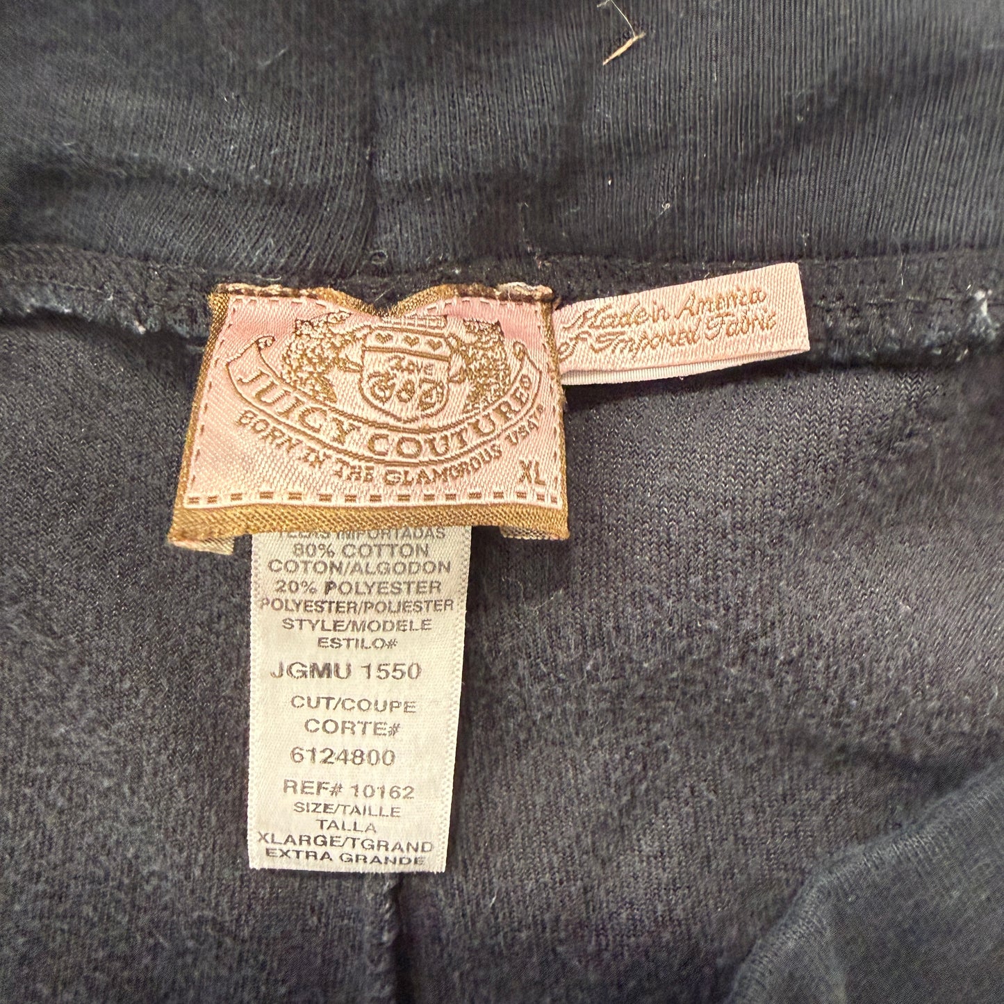 Juicy Couture Women's Black Velour Tracksuit Set Hoodie & Flared Pants Size XL