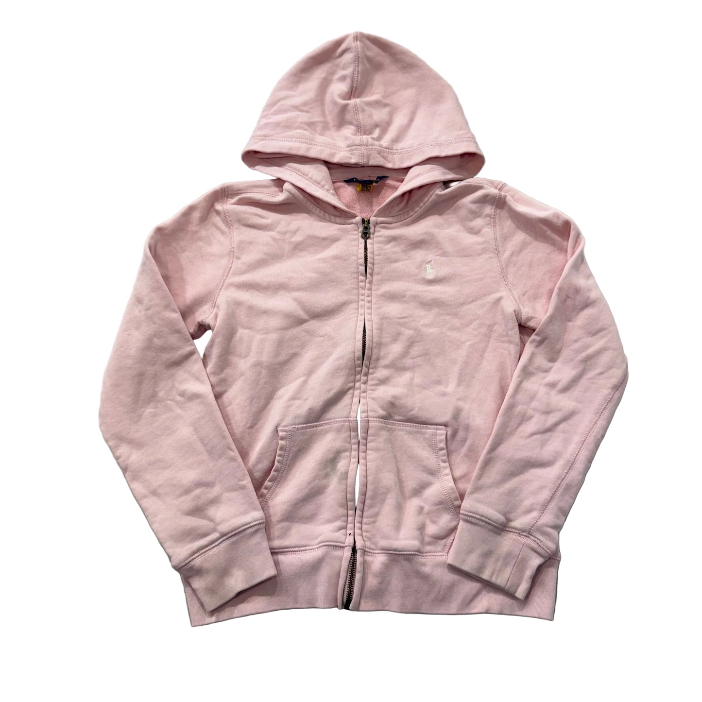 Polo Ralph Lauren Womens Pink Full Zip Hoodie Signature Embroidered Logo Size XL