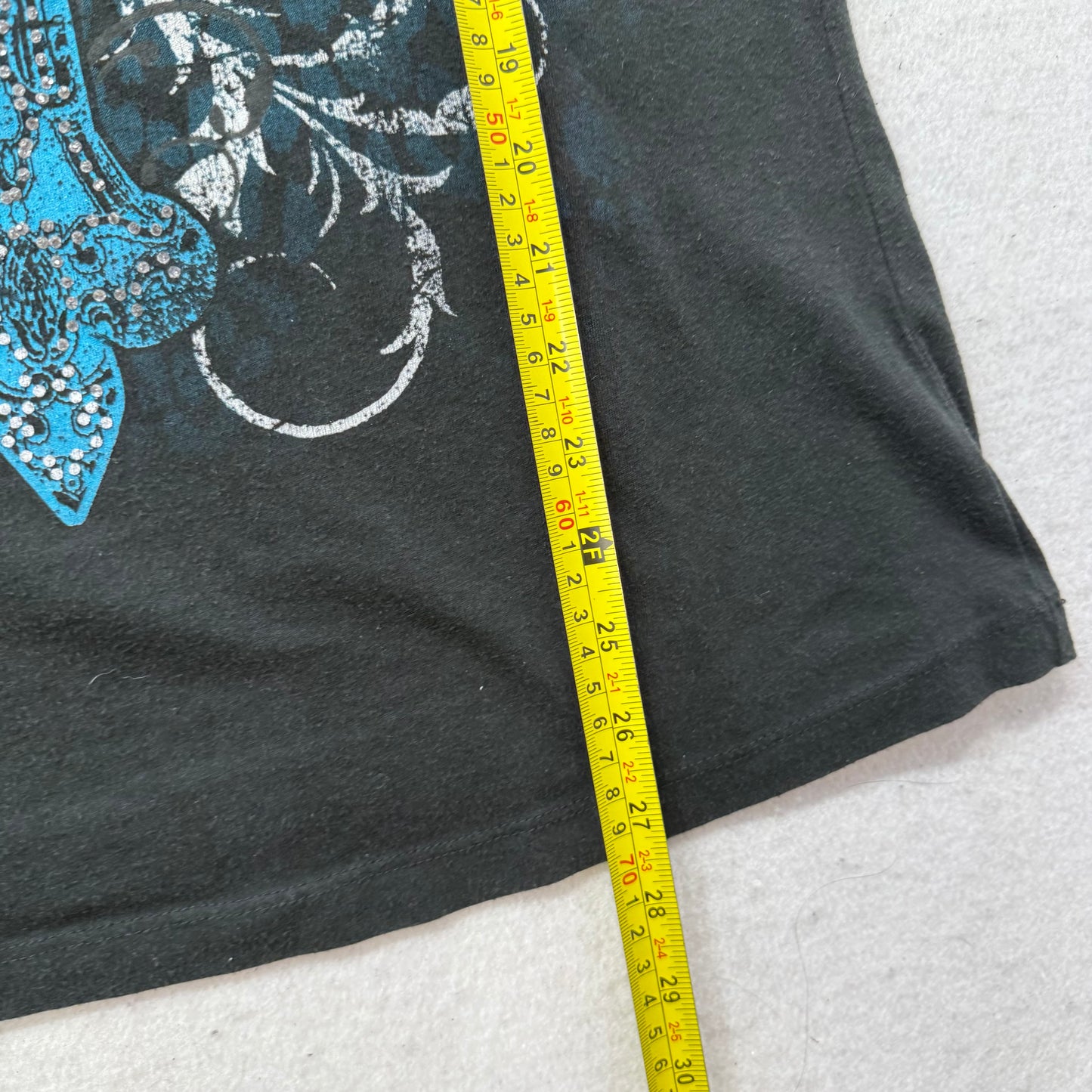 Vintage Womens Black "Faith" Cross Graphic T-Shirt Grunge Rhinestone Tee Size XL