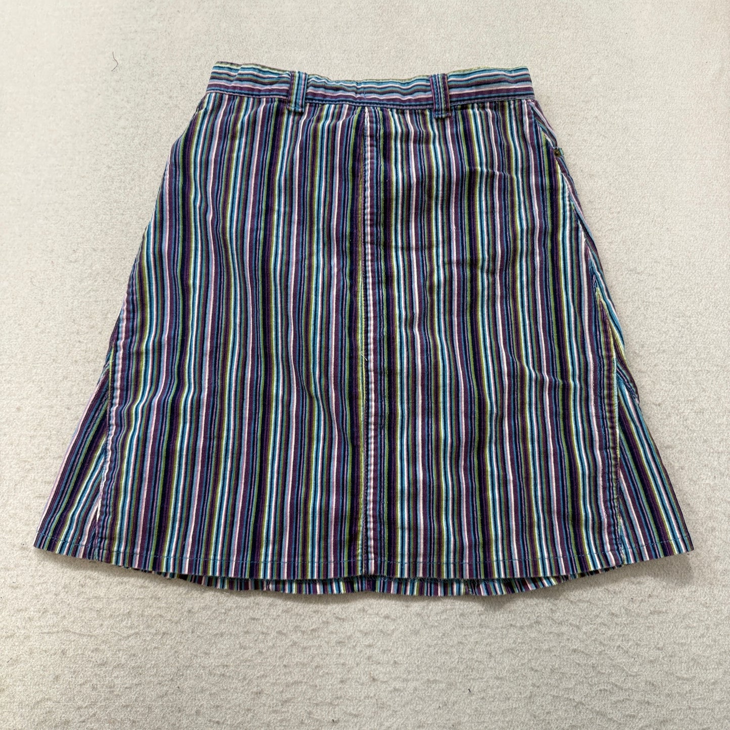 The Children's Place Girl Colorful Striped Corduroy Skirt Stretch Casual Size 14
