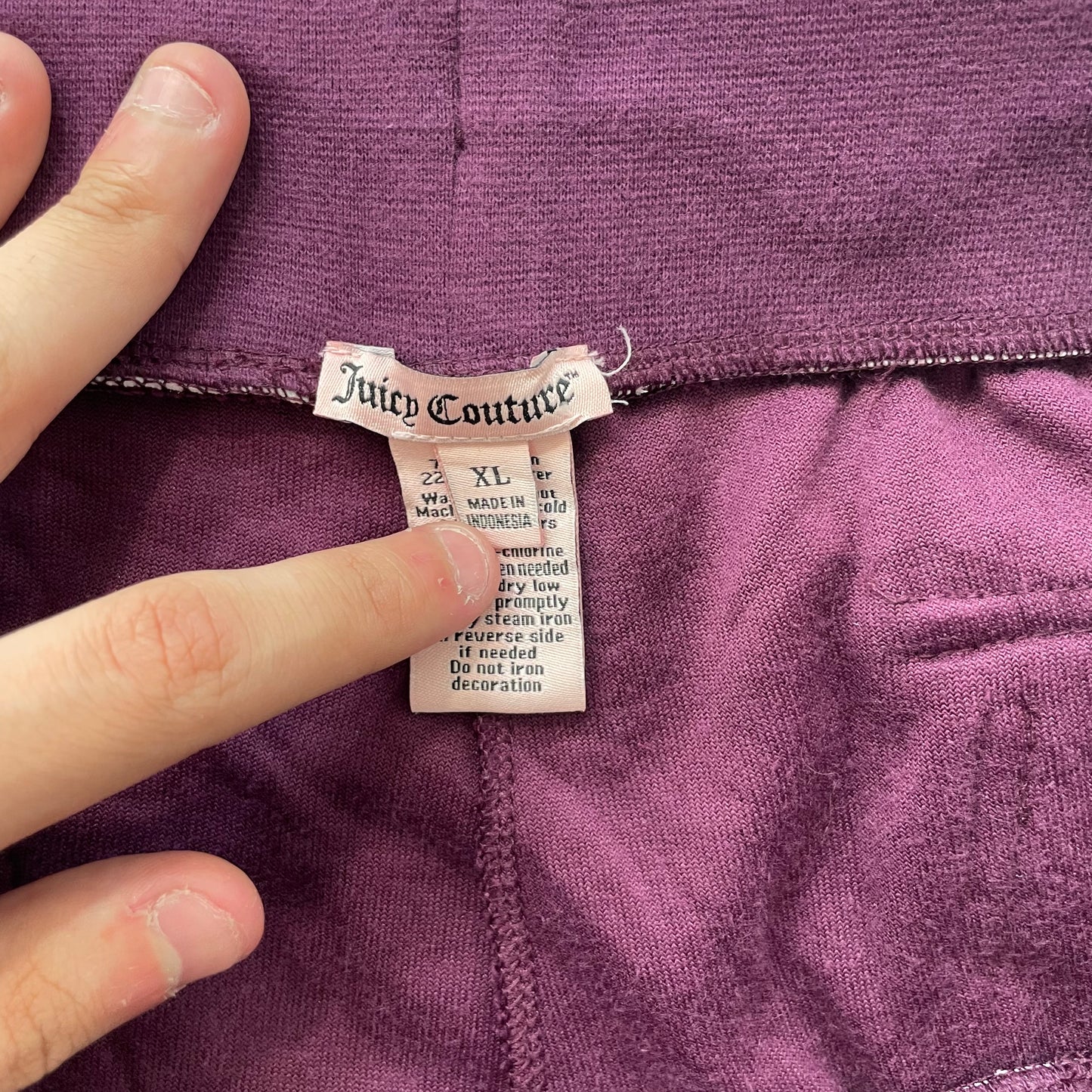 Juicy Couture Deep Purple Velour Tracksuit Set Rhinestone Graphic Logo Size M/XL