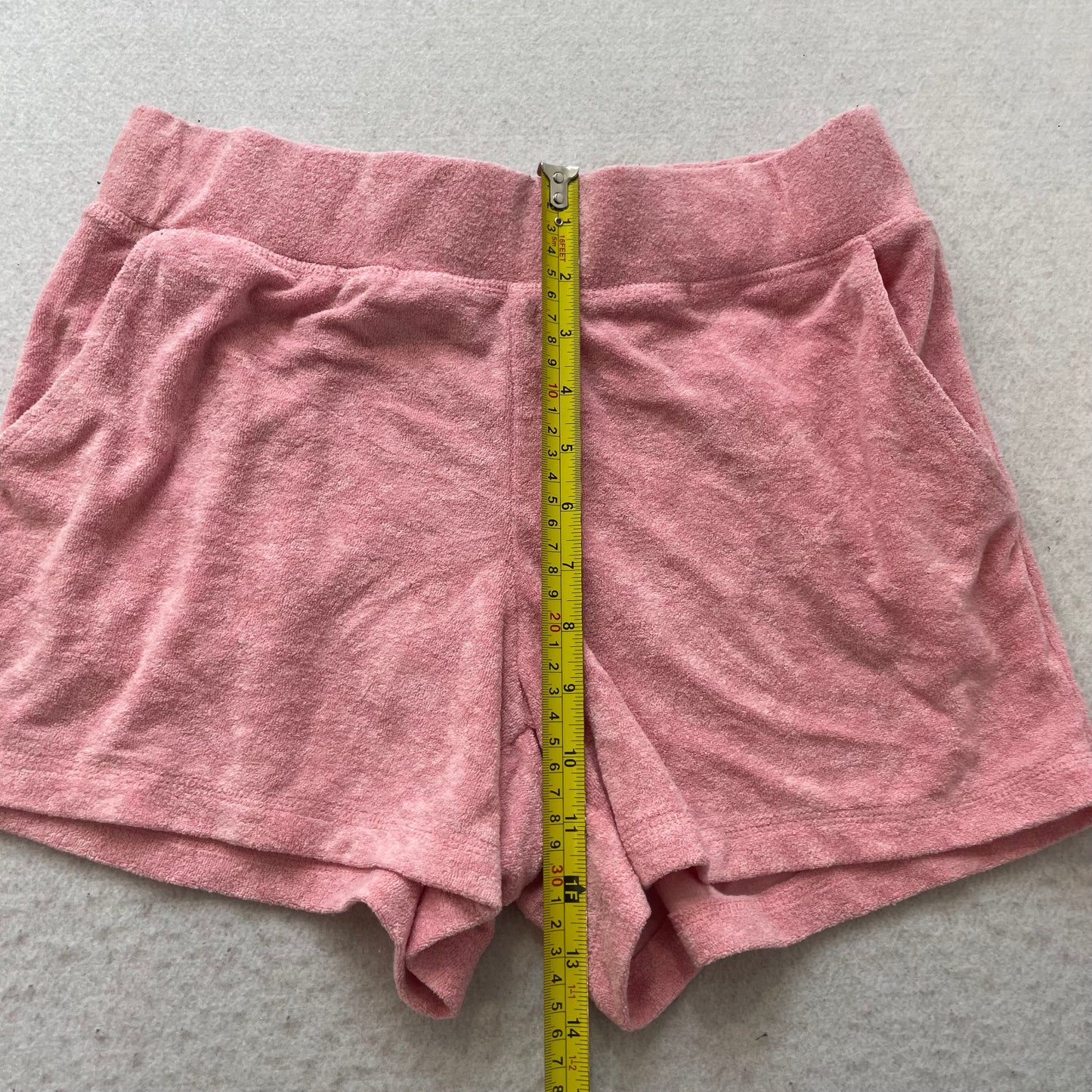 Juicy Couture Women's Pink Terry Cloth Mini Shorts Elastic Waist Beach Size S