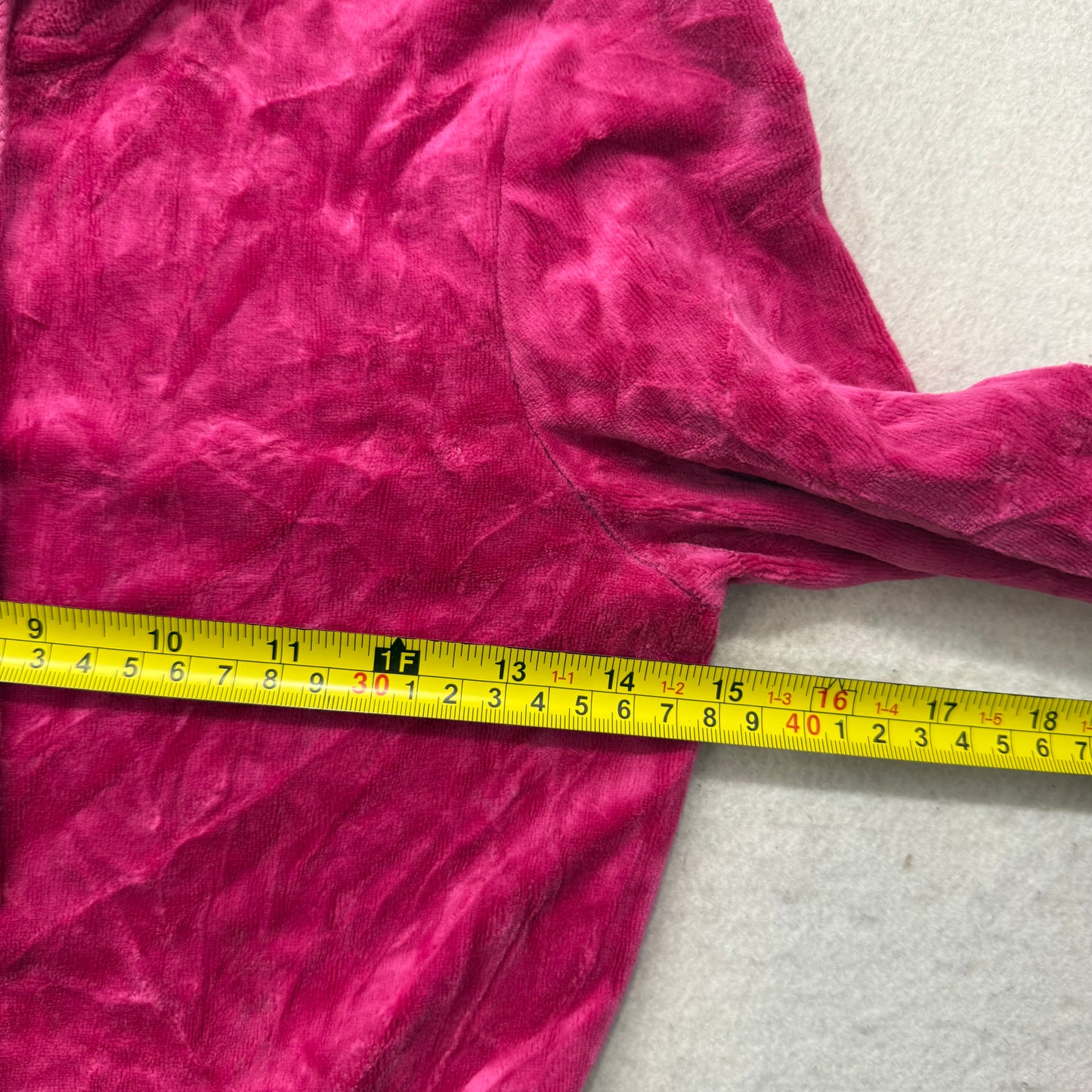 Juicy Couture Women Hot Pink Velour Zip Up Hoodie Split Kangaroo Pockets Size XS