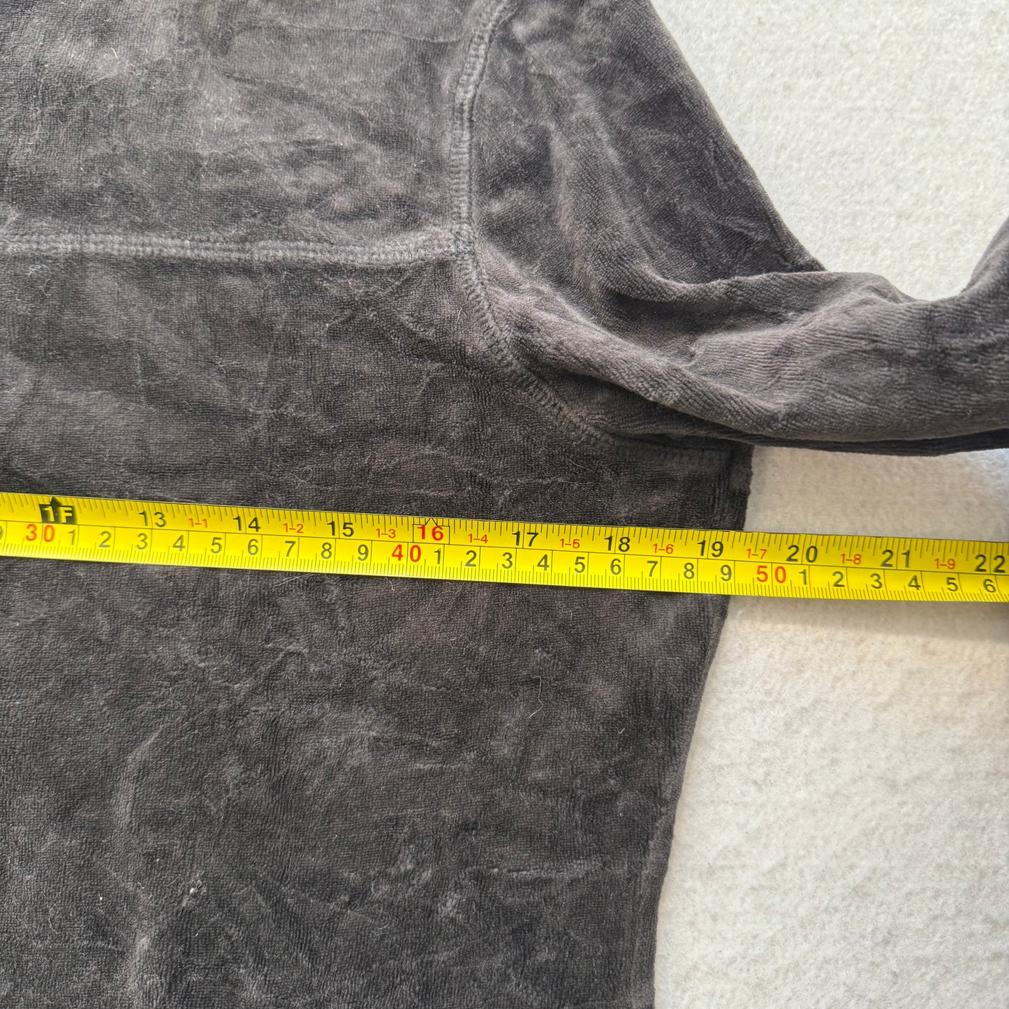 Vintage Juicy Couture Women's Charcoal Velour Tracksuit Set Jacket & Pant Size L