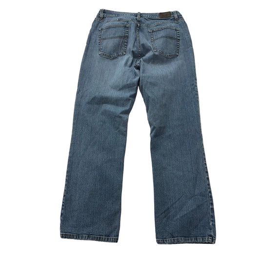 L.L.Bean Women's Medium Wash Blue Denim Straight Leg Jeans Stretched Size 14