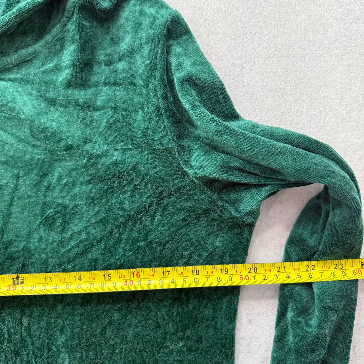 Vintage Juicy Couture Womens Hunter Green Velour Zip Up Hoodie Preppy Y2K Size L
