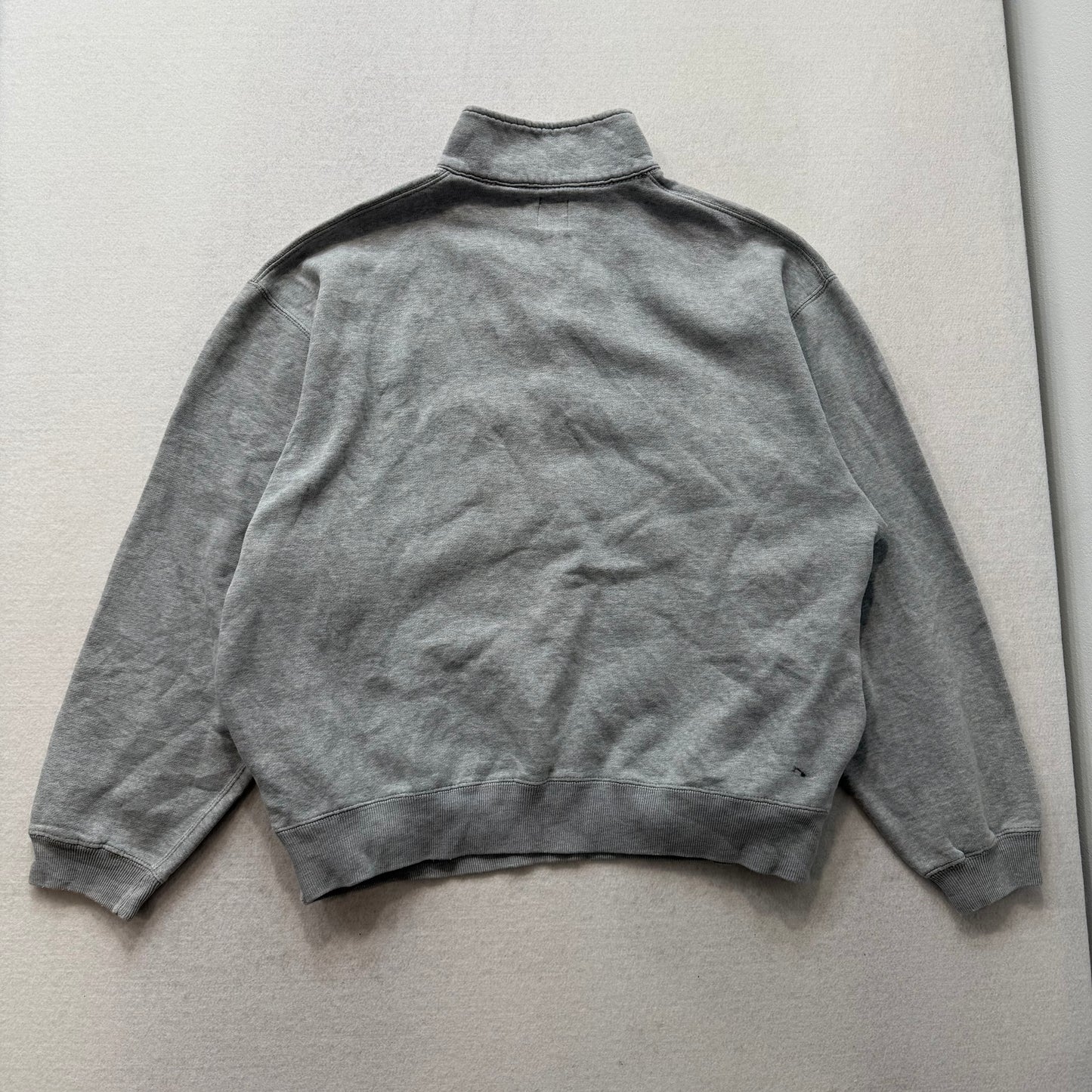 GAP gray cropped embroidered zip pullover size S