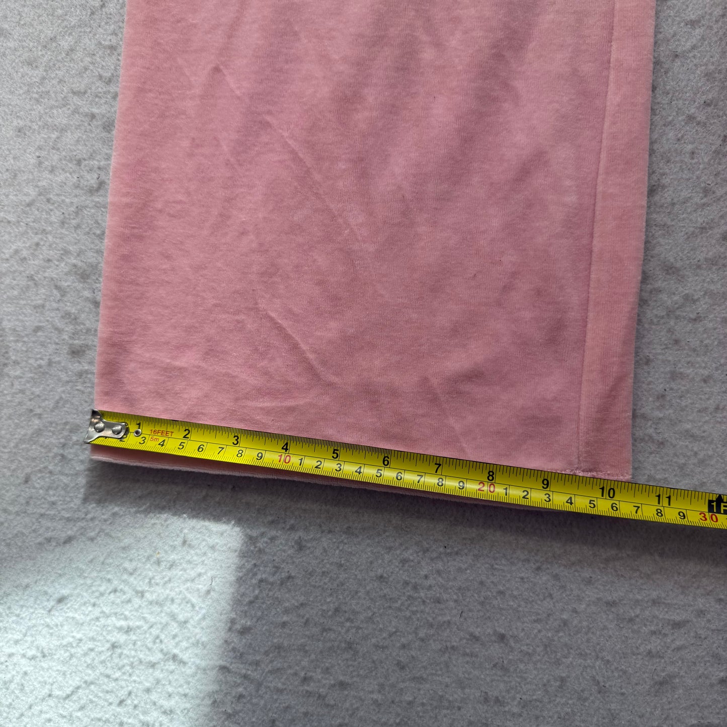 Vintage Juicy Couture Women Pink Velour Flared Track Pant Drawstring Logo Size S