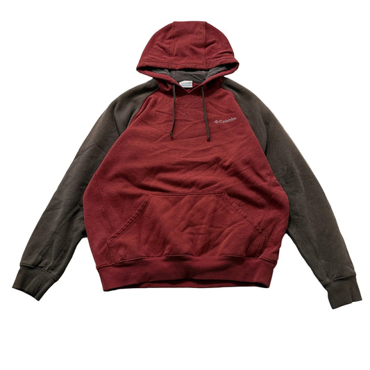 Columbia Sportswear Company Men's Red Brown Raglan Sleeve Hoodie Pocket Size M