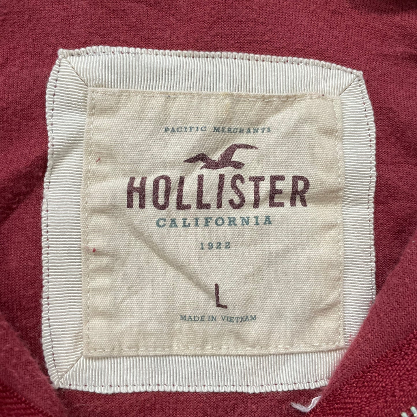 Hollister California Women's Maroon Velour Zip-Up Hoodie Long Sleeve Y2k Size L
