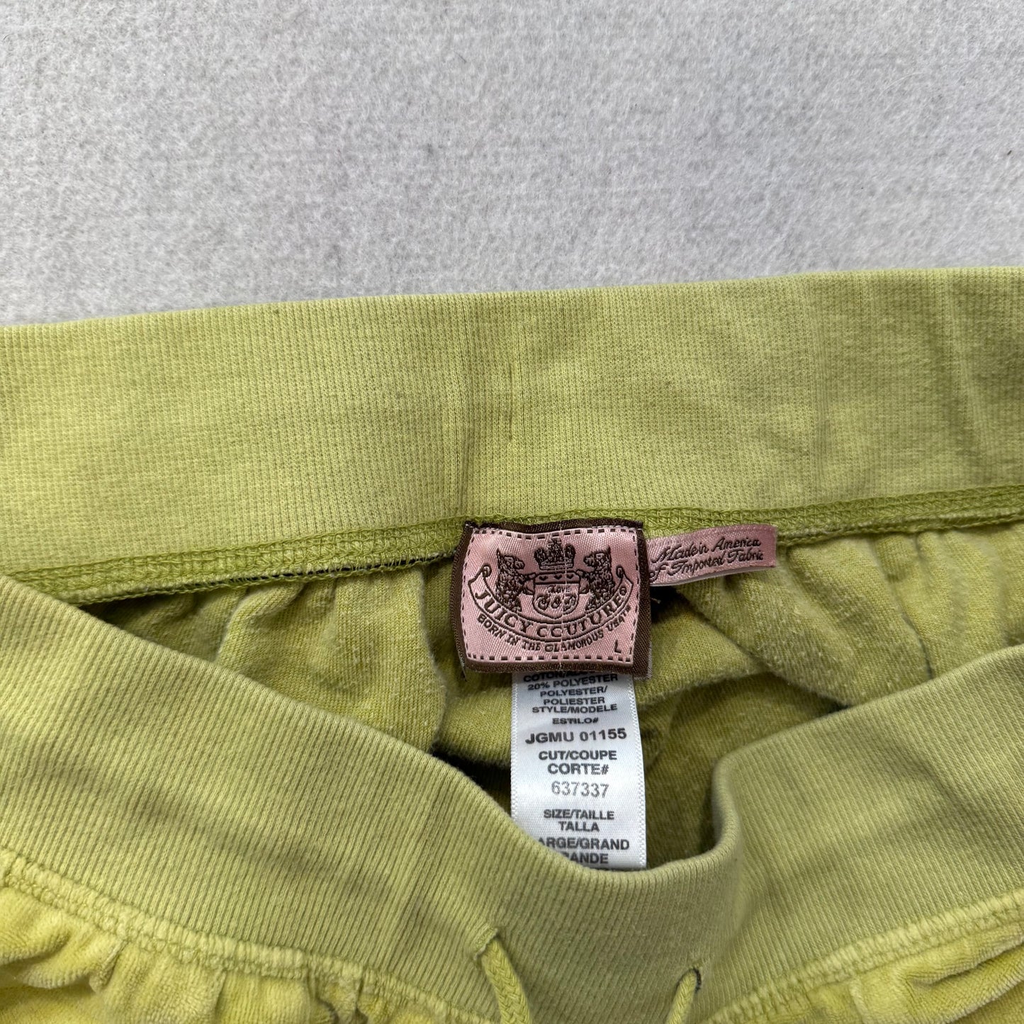 Vintage Juicy Couture Women's Yellow Velour Flared Track Pants Drawstring Size L