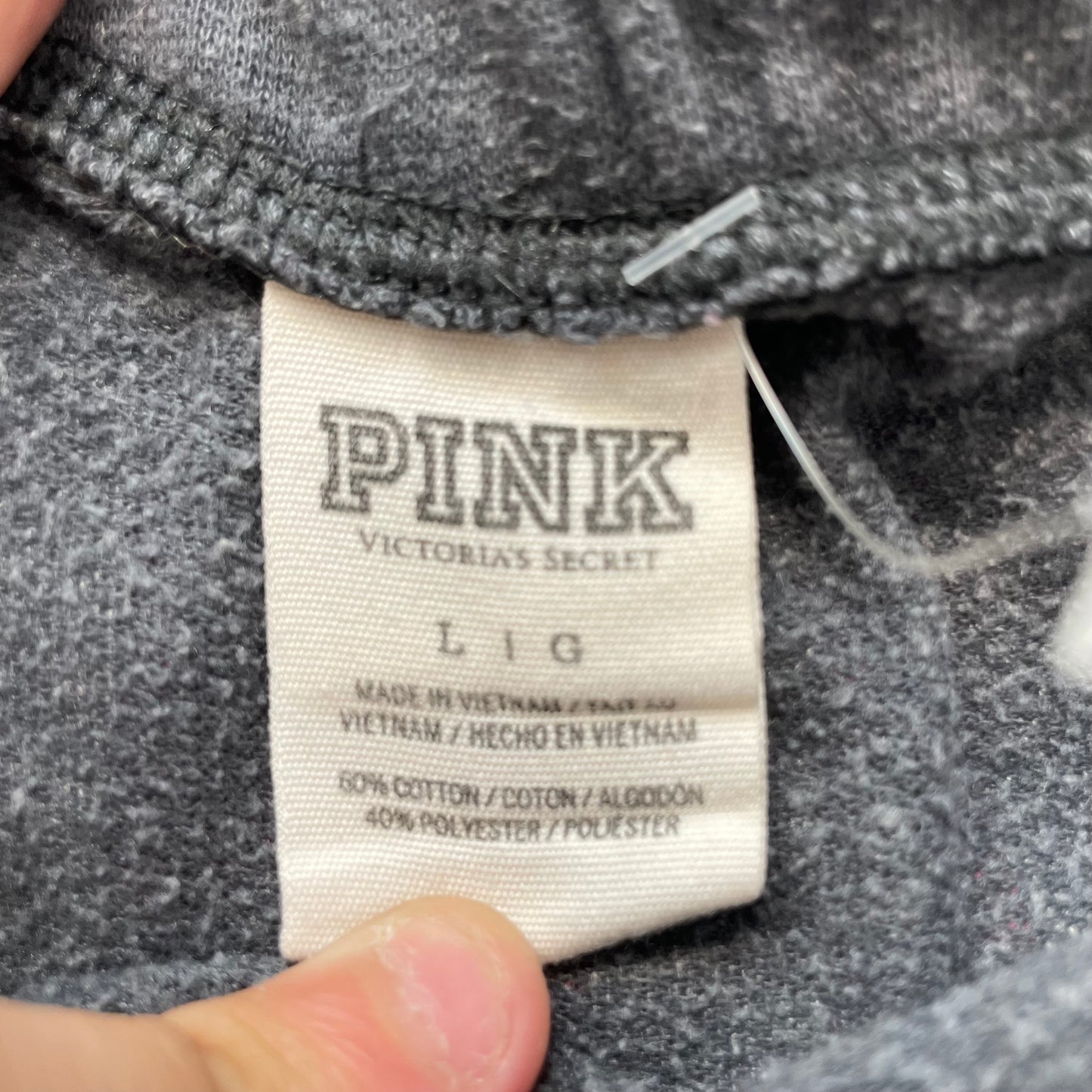 Victoria's Secret PINK Women's Grey Cotton Blend Flared Pants Drawstring Size L