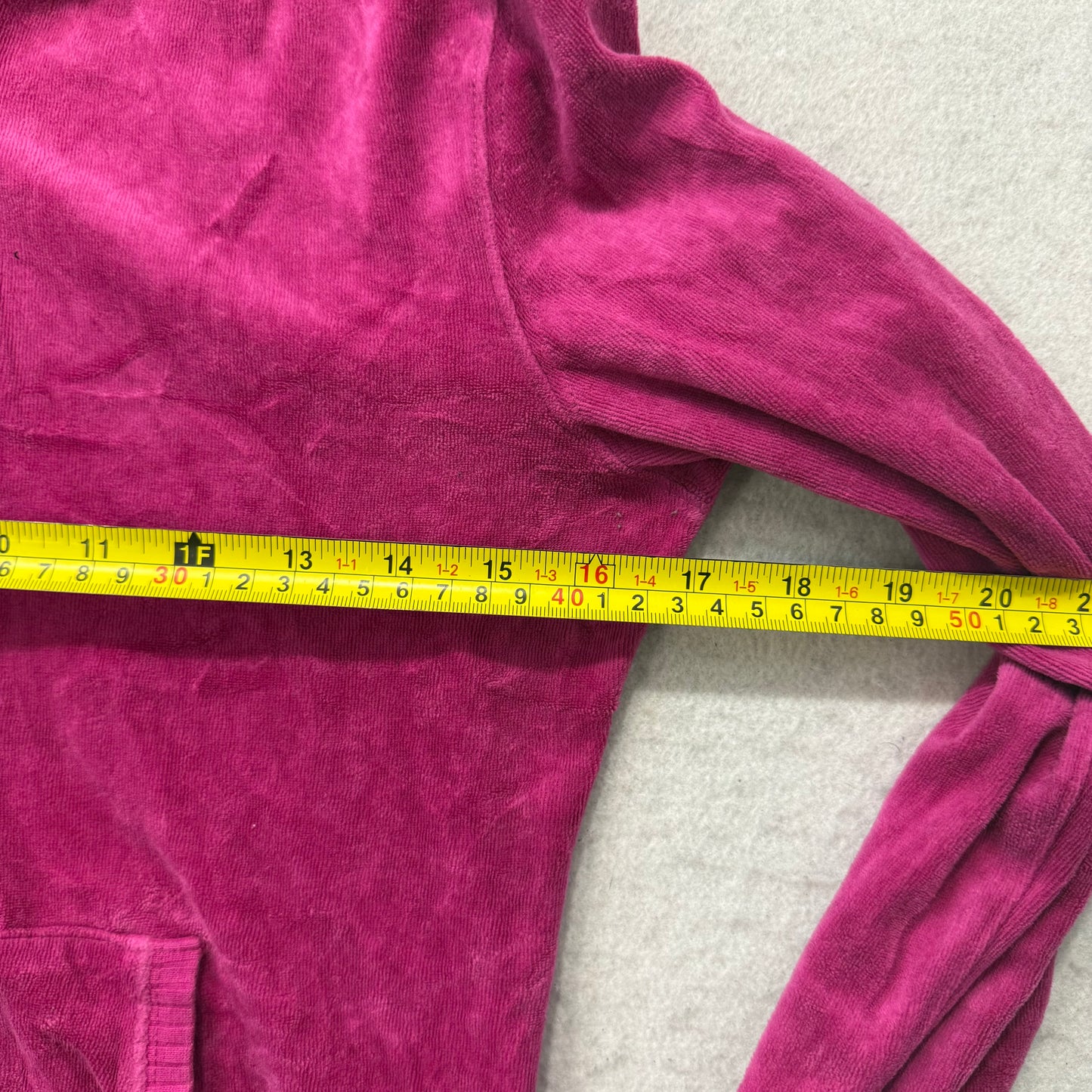 Vintage Juicy Couture Women's Hot Pink Velour Full Zip Hoodie Loungewear Size S