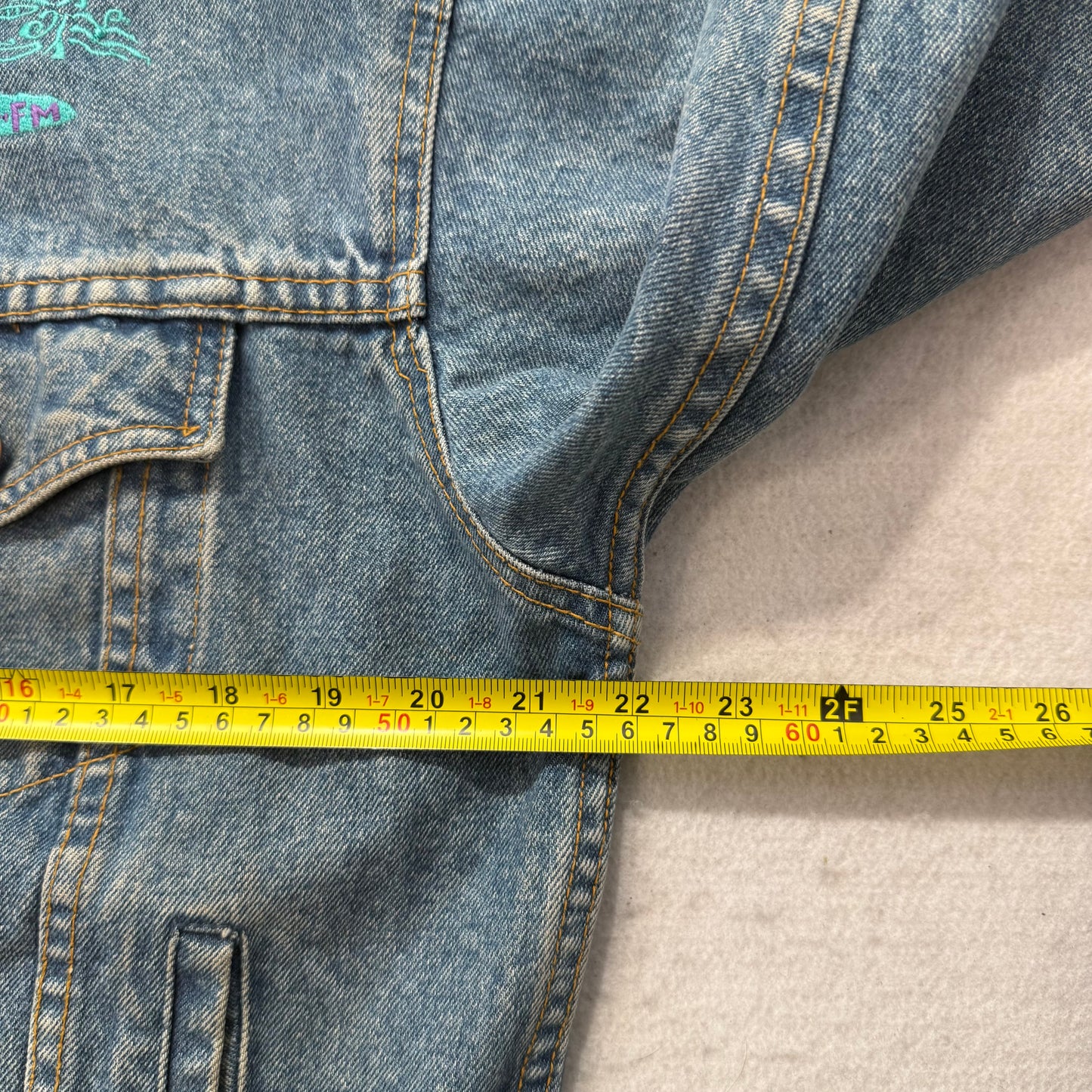 Haleman Men's Medium Blue Denim Button Up Trucker Jacket Snap Flap Pocket Size S
