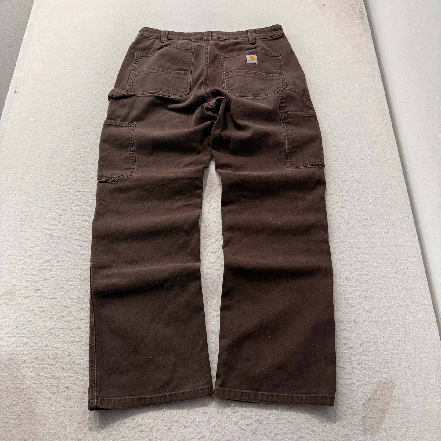 Carhartt Original Fit Men's Dark Brown Canvas Double Knee Pants Utility Size W30
