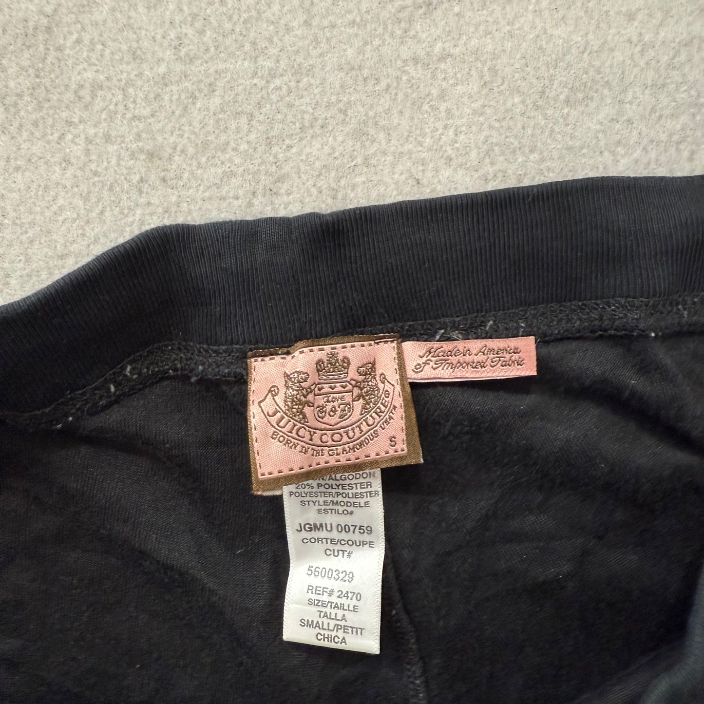 Vintage Juicy Couture Women's Black Velour Flared Track Pant Loungewear Size S