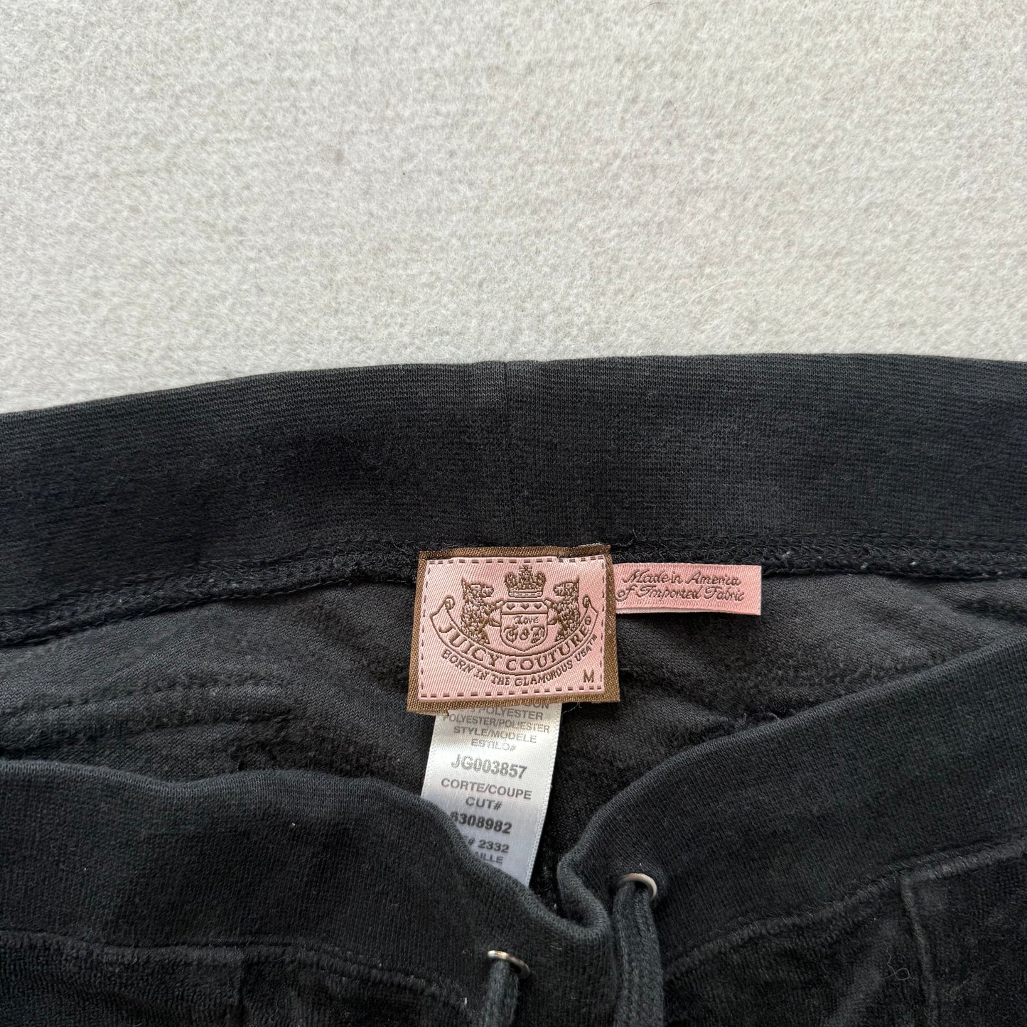 Juicy Couture Women's Black Velour Flared Track Pant Loungewear Pockets Size M