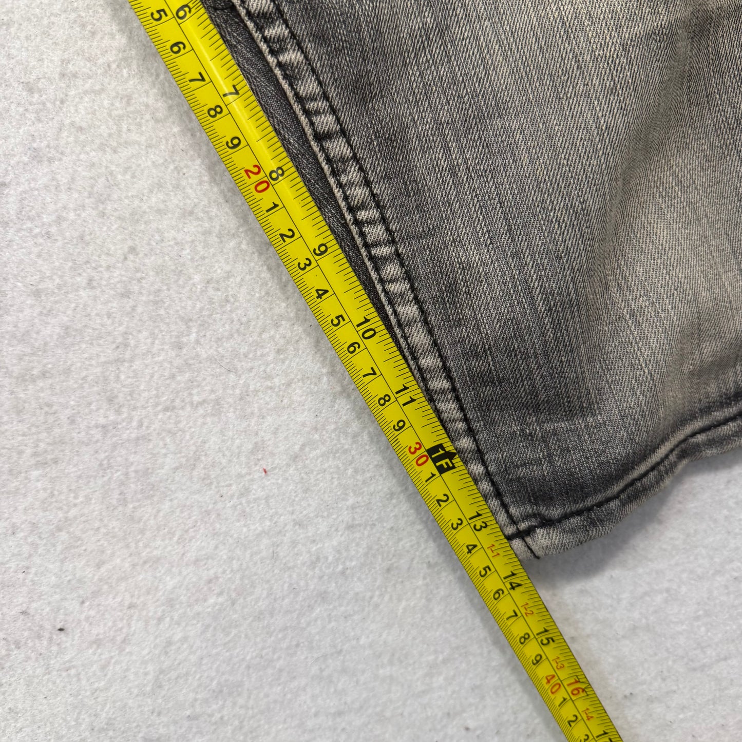GS 115 Men's Gray Baggy Denim Shorts Streetwear Embroidered Pocket Y2K Size 50