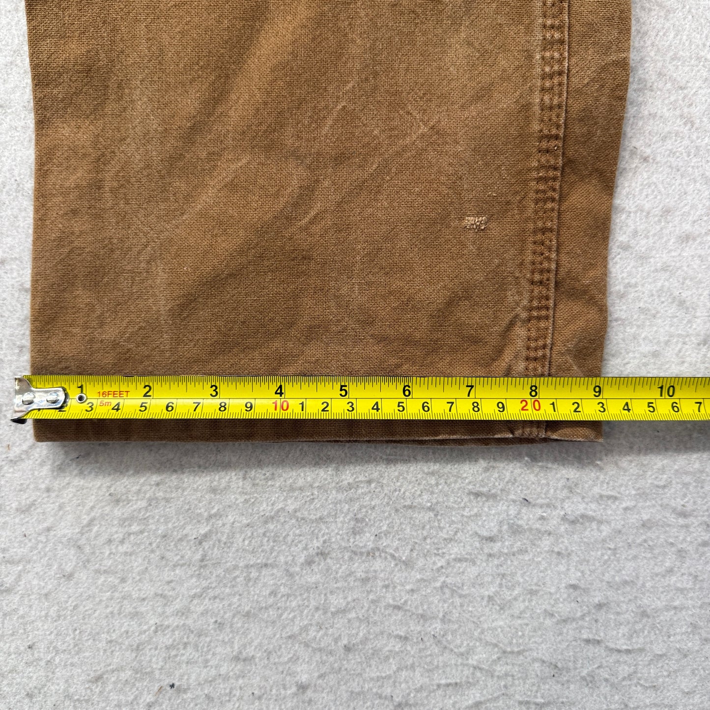 Genuine Dickies Men's Khaki Wide Leg Carpenter Pants Pockets Workwear Size W35