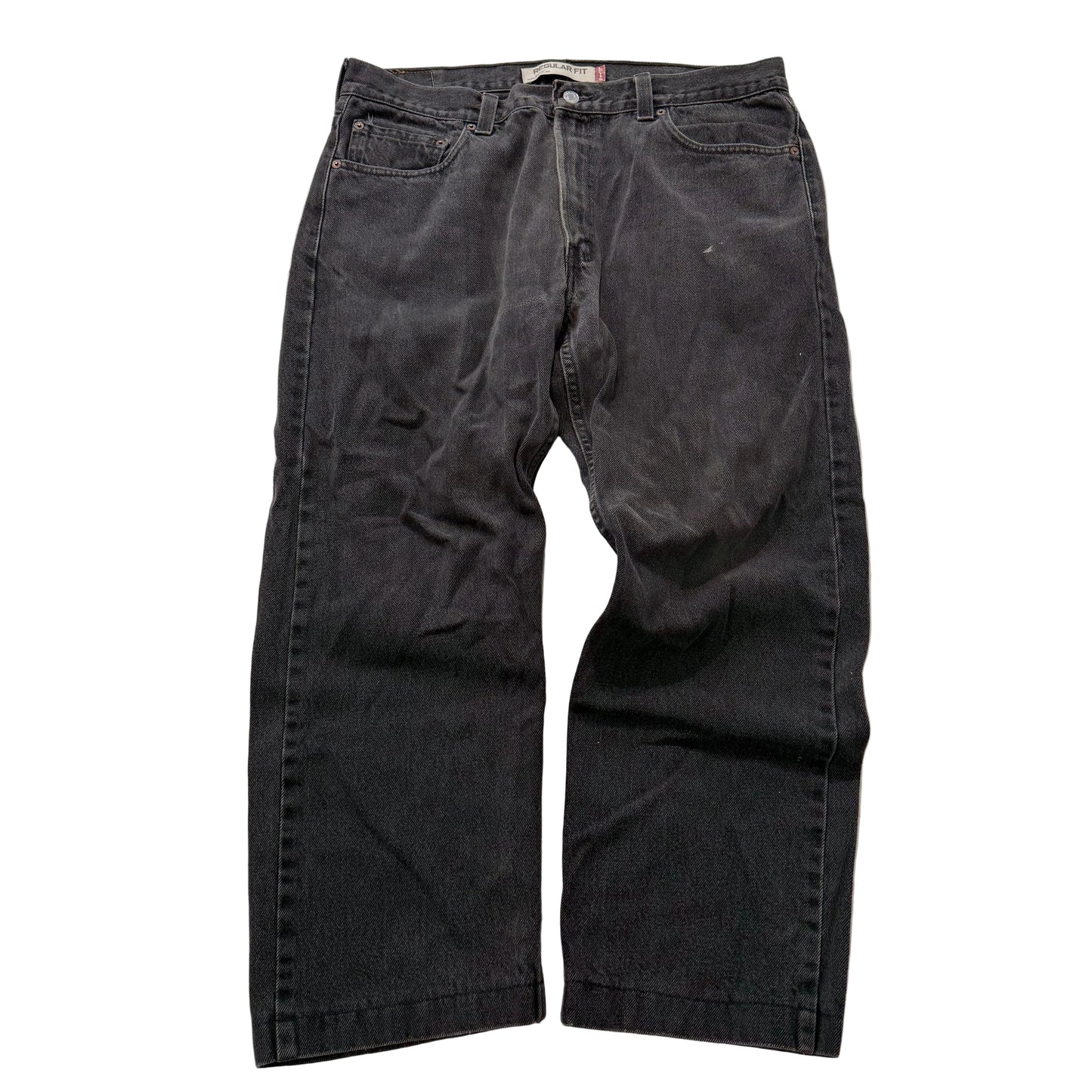 Levi's Strauss & Co 505 Men's Washed Black Denim Regular Fit Baggy Jeans Size 36