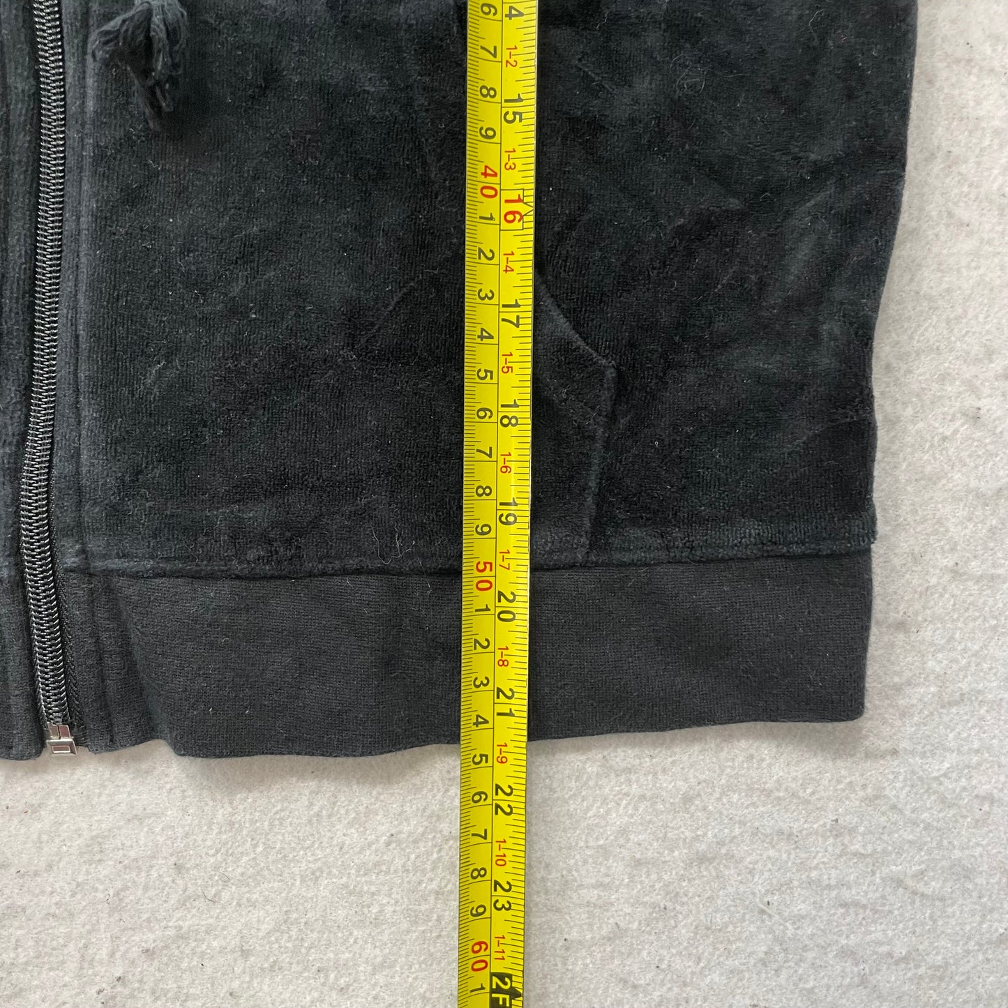 Vintage Juicy Couture Women's Black Velour Tracksuit Set Hoodie & Pant Size S