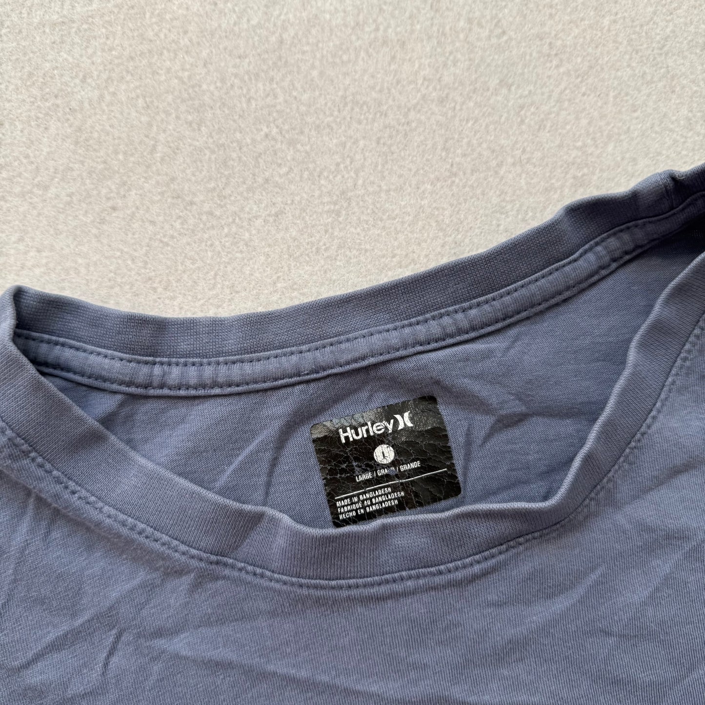 Hurley Men's Slate Gray Cotton T-Shirt Short Sleeves Crew Neck Streetwear Size L