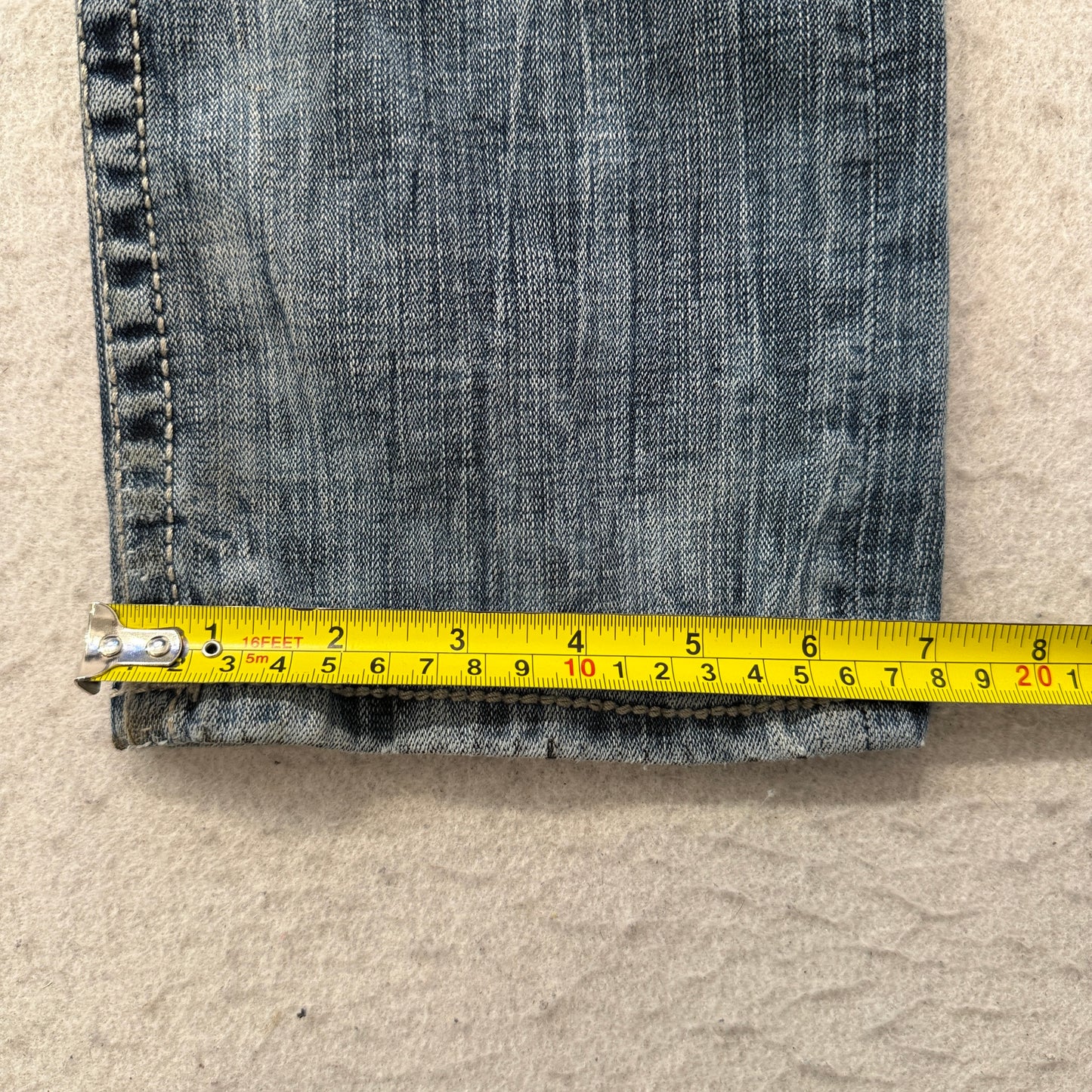 Salvage Havoc Men's Blue Denim Jeans Straight Slim-Fit Pocket Buckle Size W33